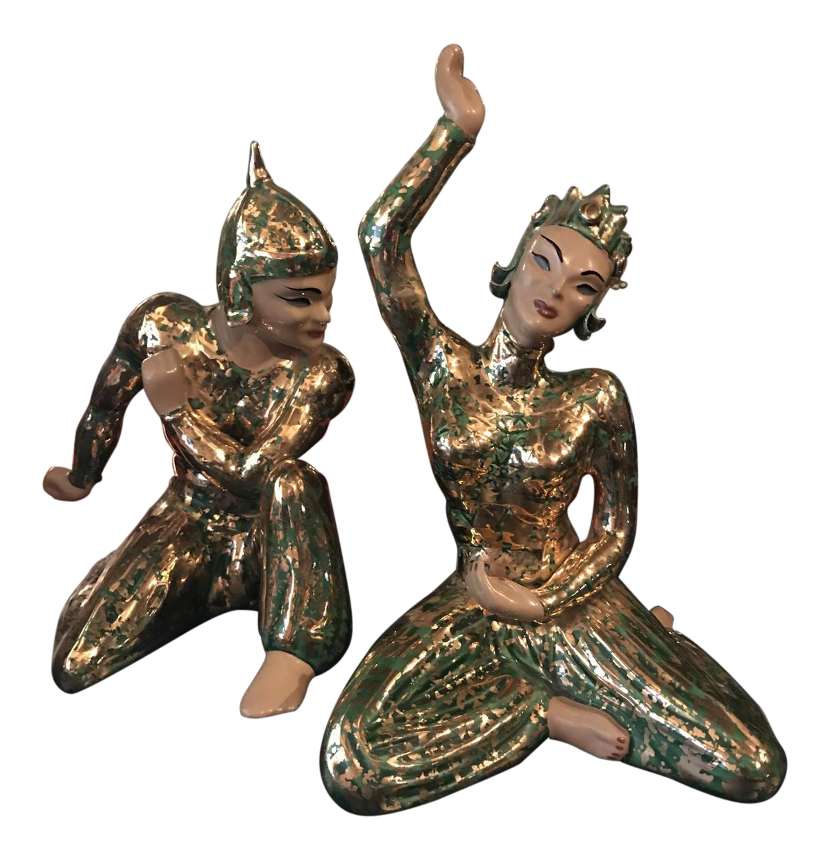 Vintage Yona Asian Ceramic Figures Pair Chairish