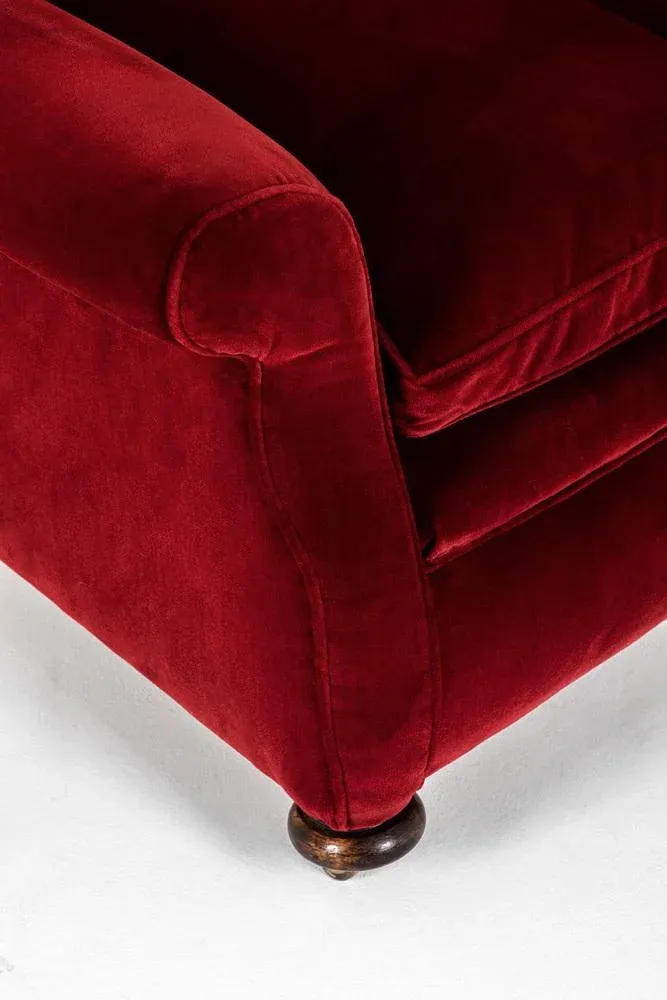 Victorian Red Velvet Armchair