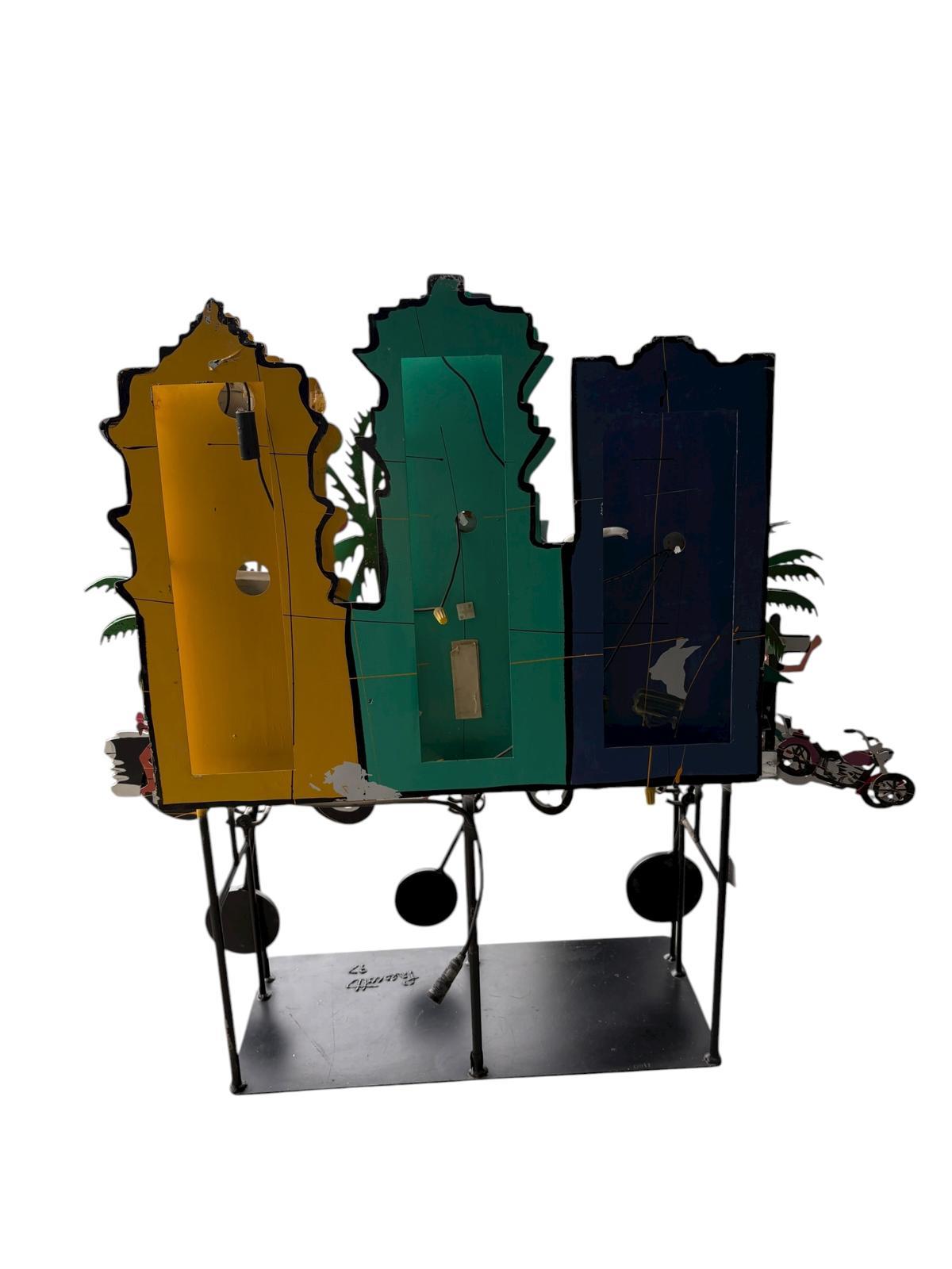 1990s Limited Edition “South Beach Kool” Metal Kinetic Sculpture by Fredrick Prescott, 1st of 60