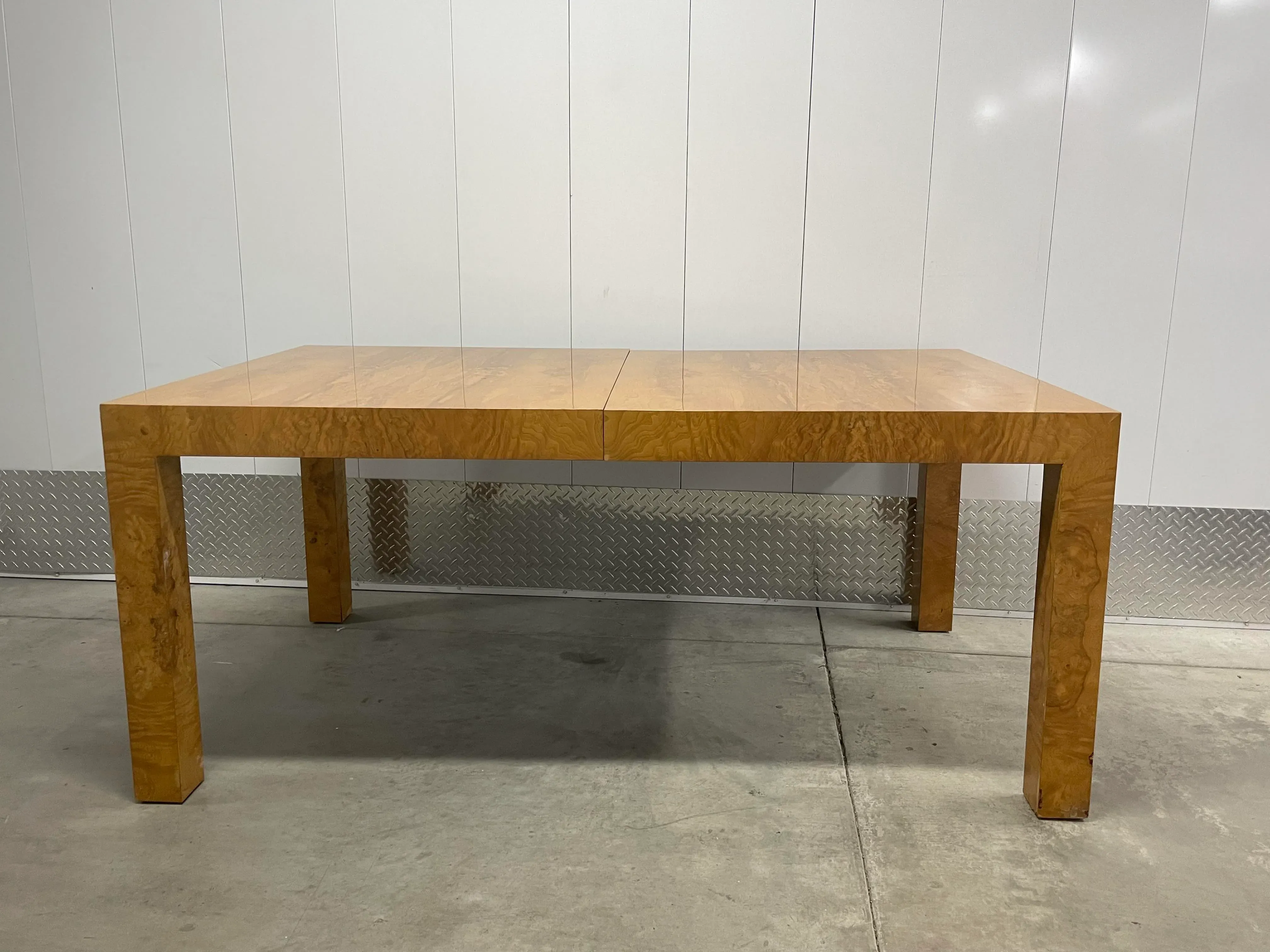 Milo Baughman Parsons Style Dining Table Olivewood Burl Parsons