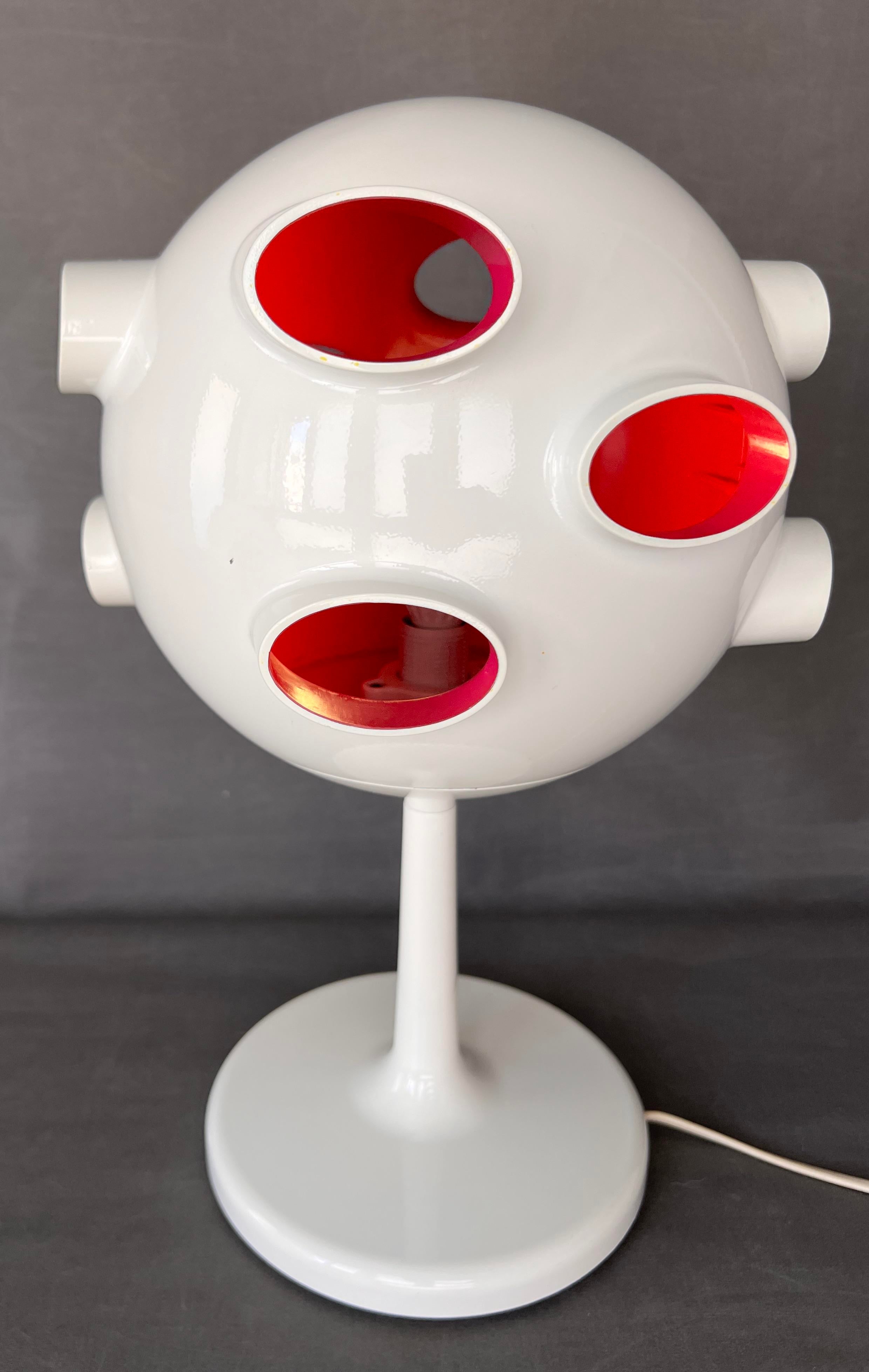Space Age Italian Cave Ball Table Lamp by Iloomi | Chairish