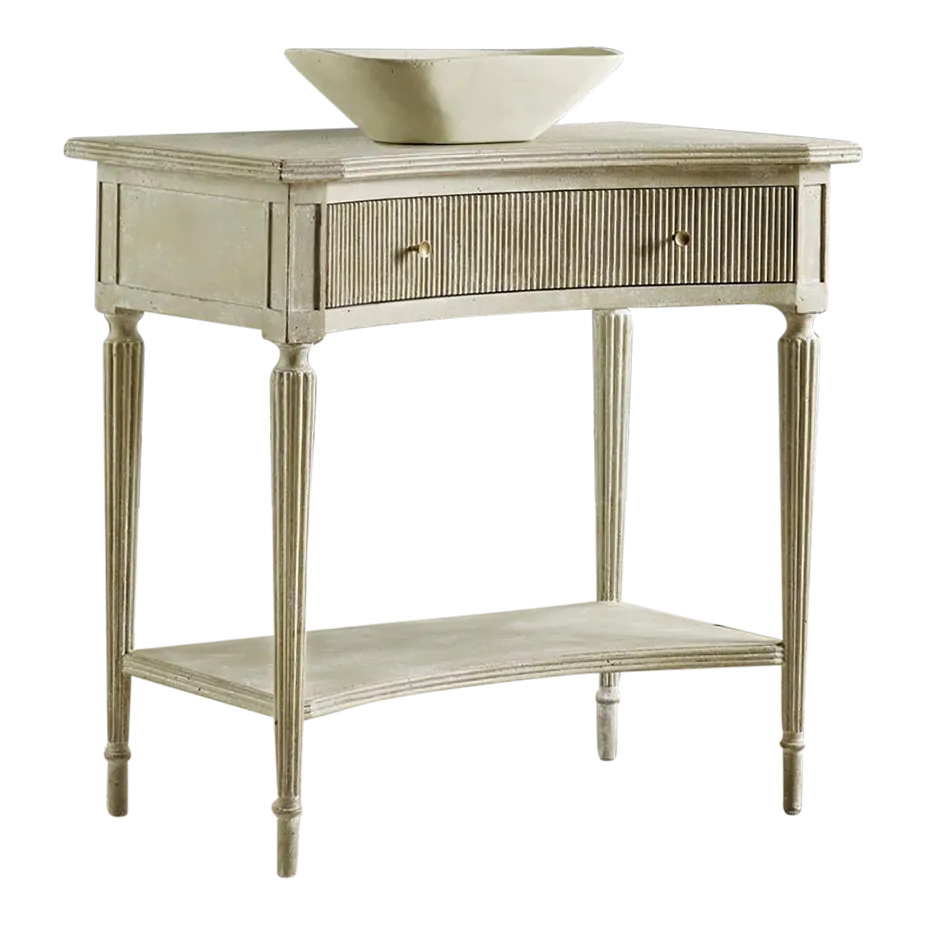 Ribbed Bedside Table Antique Grey Chairish
