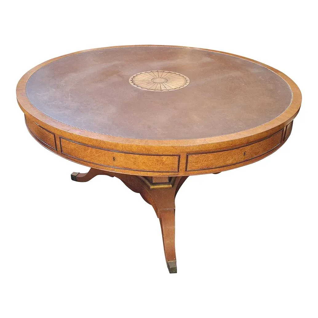 Vintage Round Empire Style Table in Thuja Root, 1980s