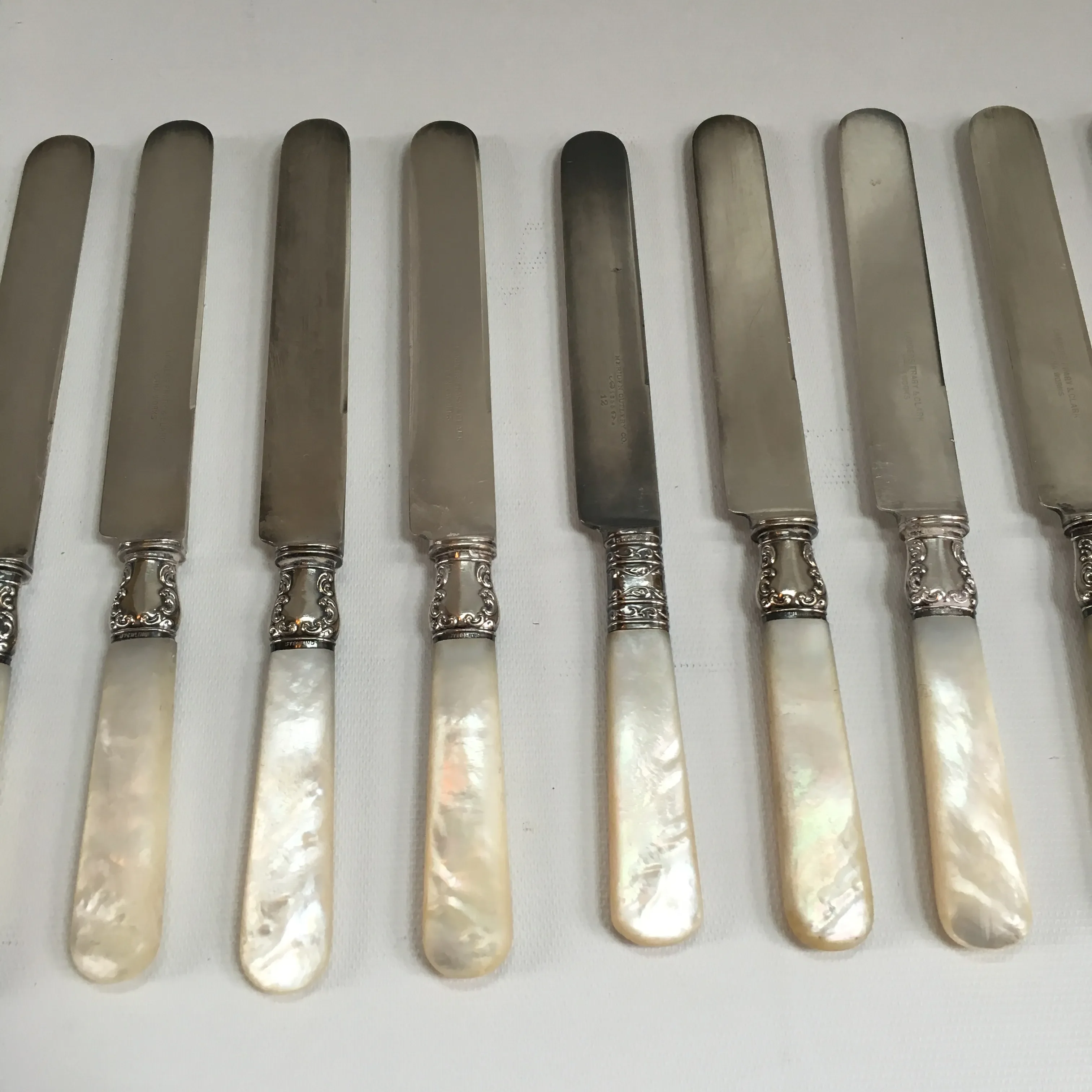 Sterling Silver ヴィンテージ マザーオブパール ナイフ Antique