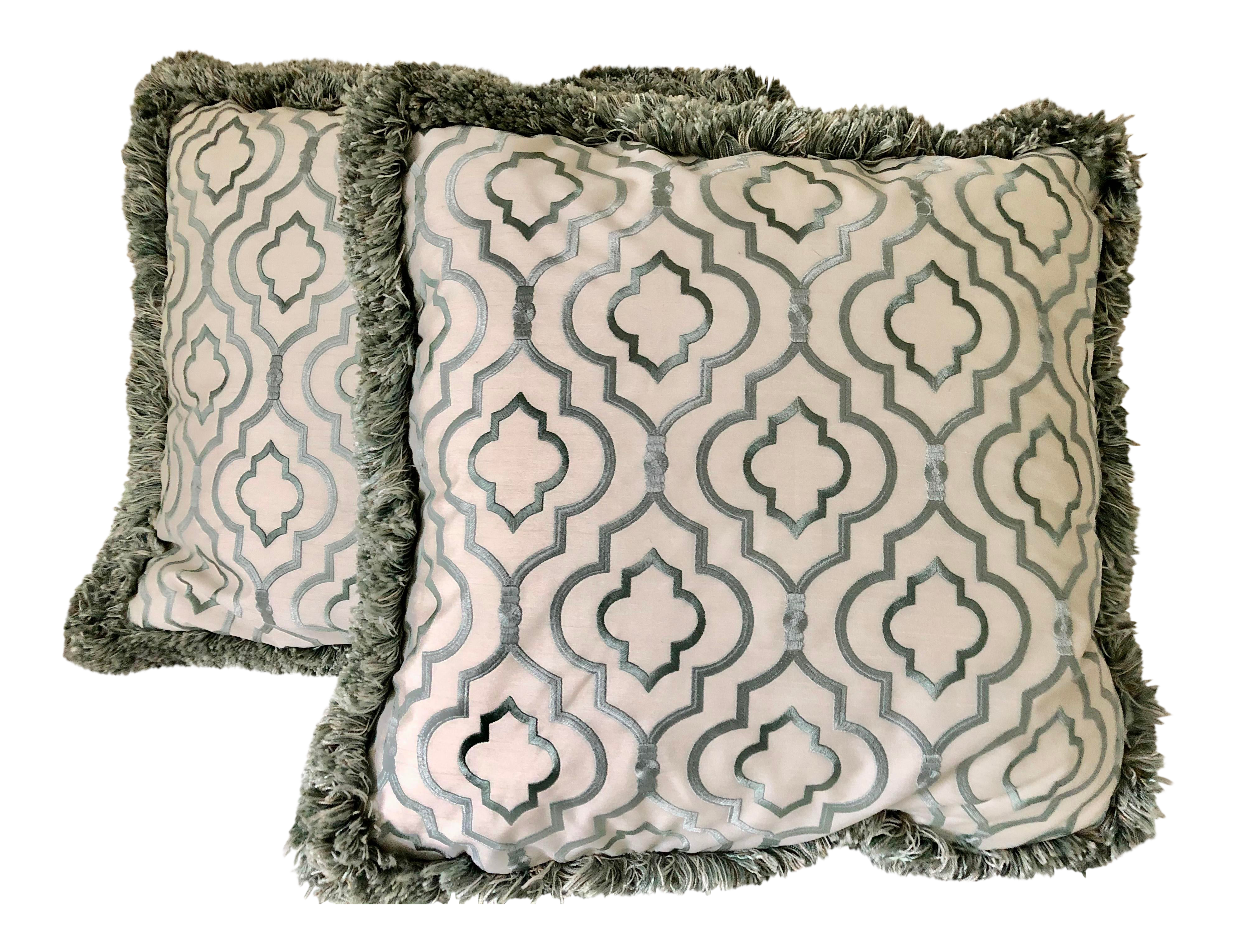 Hollywood Regency Fringed Throw Pillows A Pair Chairish
