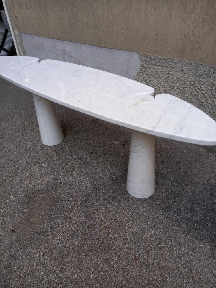 Eros Console Table in White Marble by Angelo Mangiarotti for Skipper, 1990s