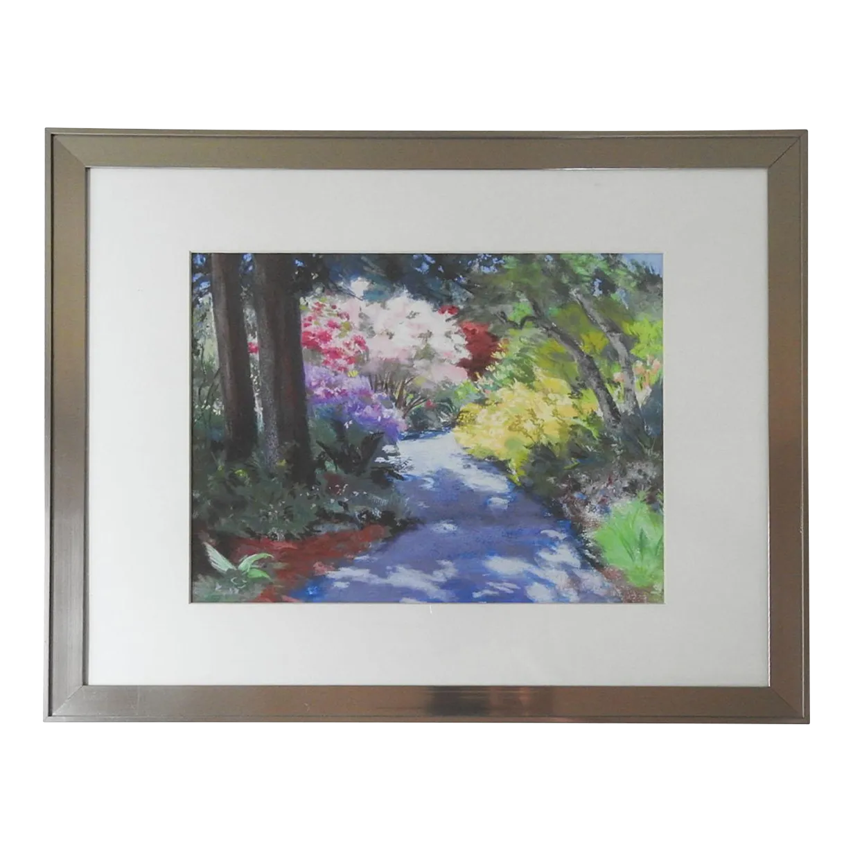 Late 20th Century Garden Walk Pastel Painting Chairish