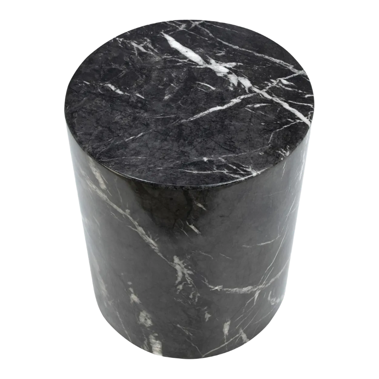 Hydro Black Marble Side Table Chairish