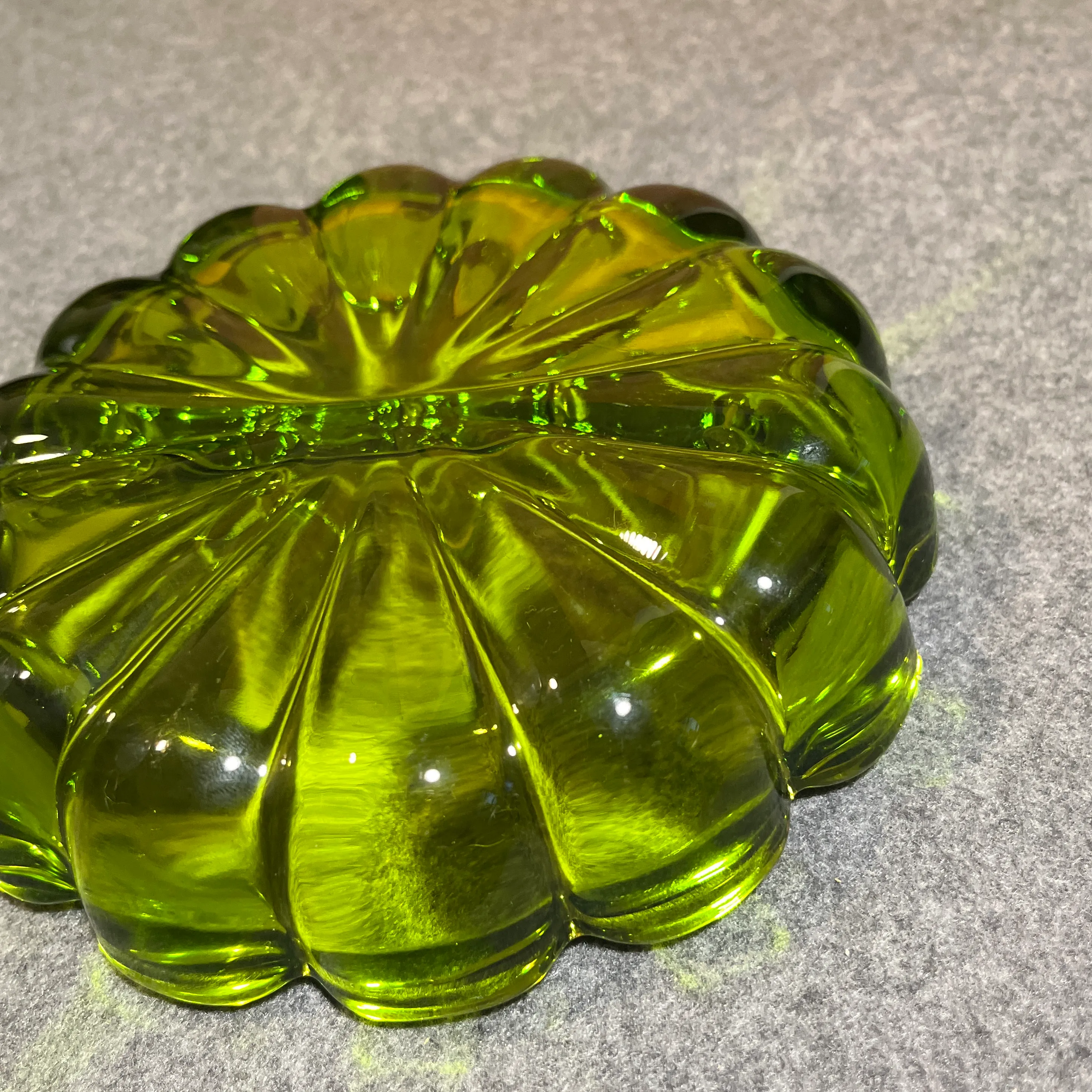Mid 20th Century Viking Glass Avocado Green Ashtray | Chairish