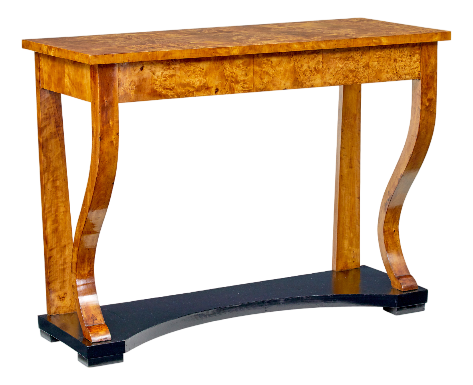 Empire Revival Burr Birch Console Table, 1880