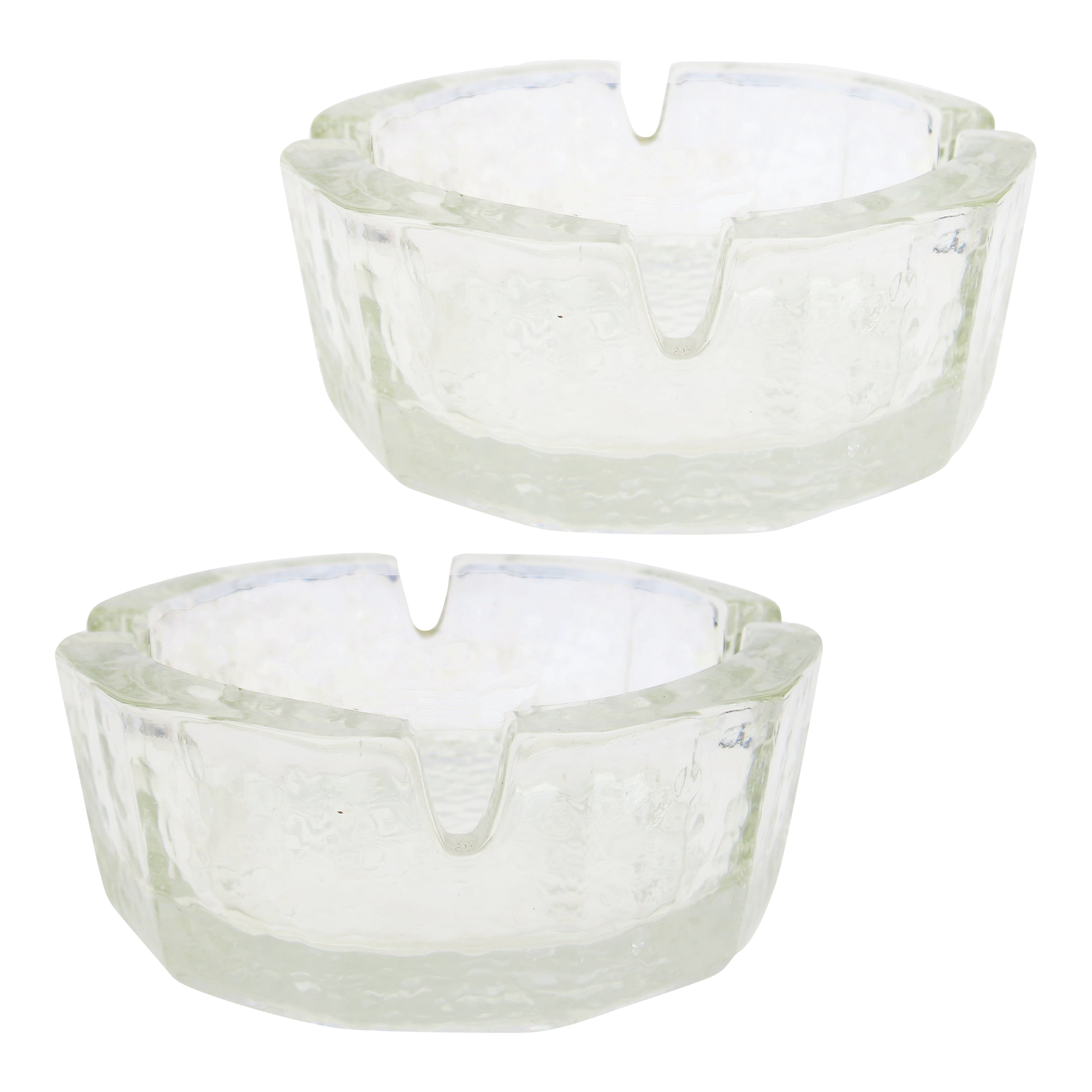 Midcentury Heavy Pebble Glass Ashtrays / Catchalls, Pair Chairish