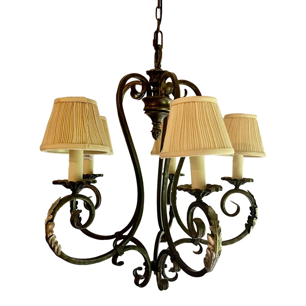 21st Century Murray Feiss Bronze 5 Light Chandelier | Chairish