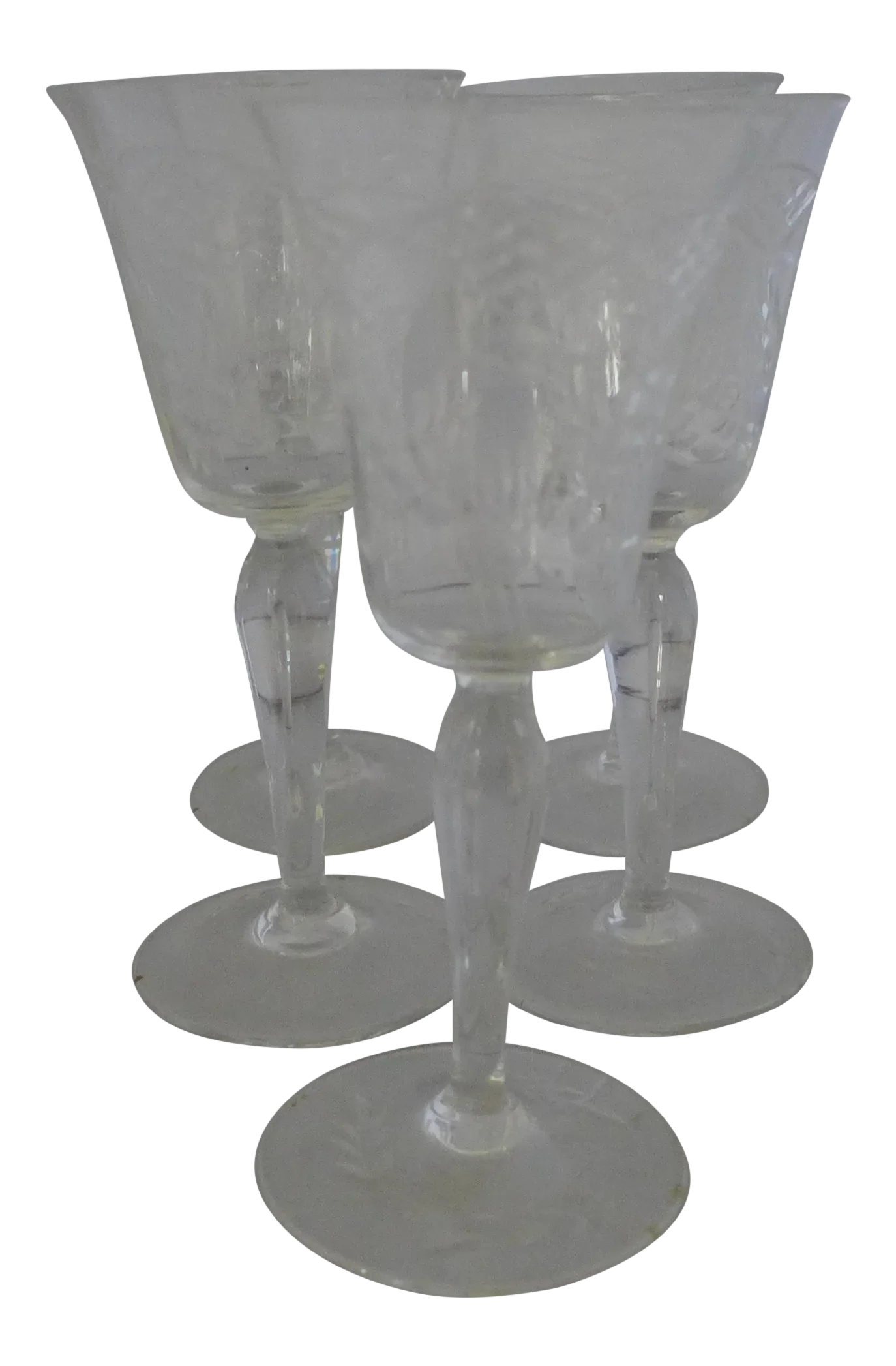 Vintage Etched Sherry Glasses Set of 5 Chairish