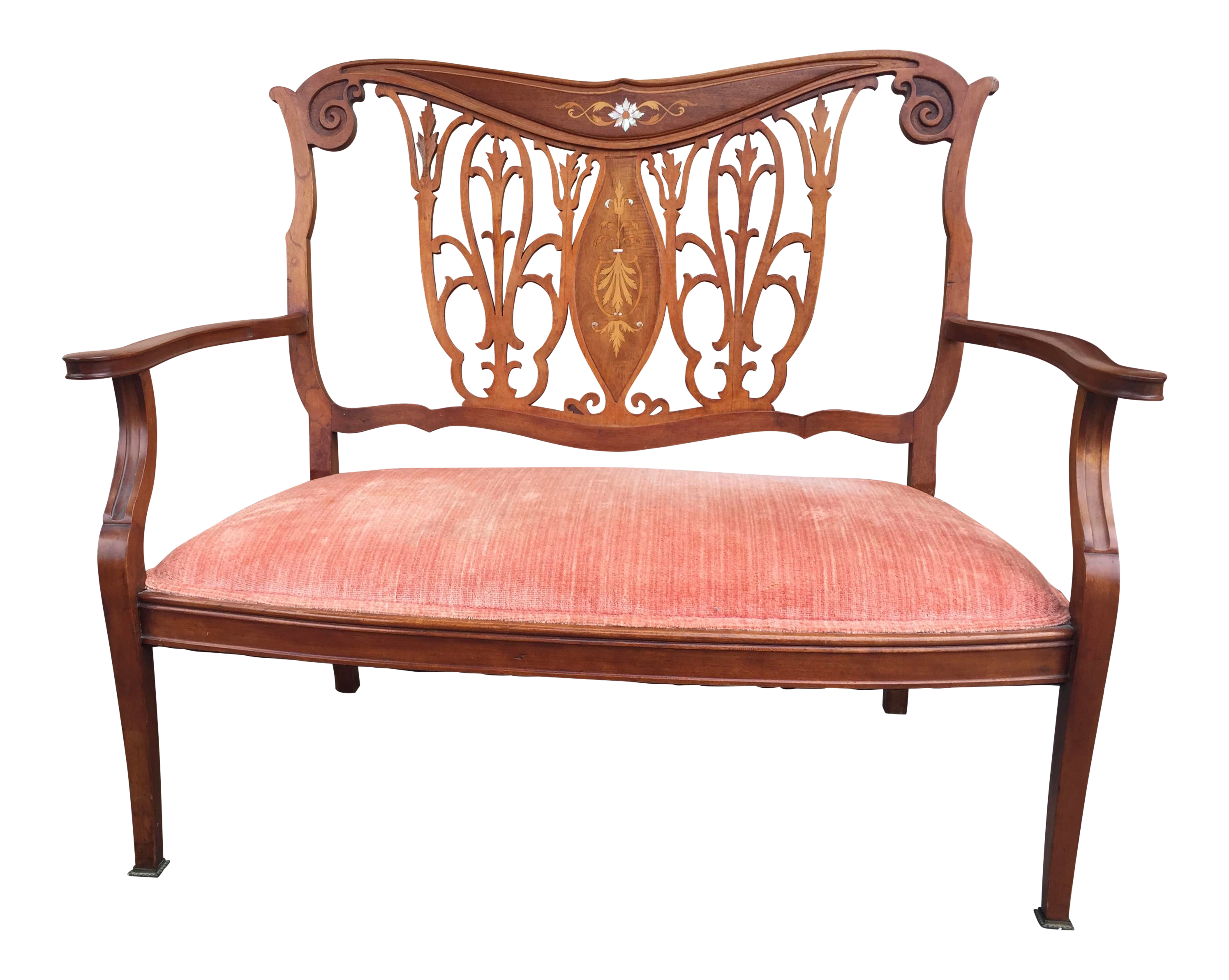 Antique Edwardian Art Nouveau Settee Chairish