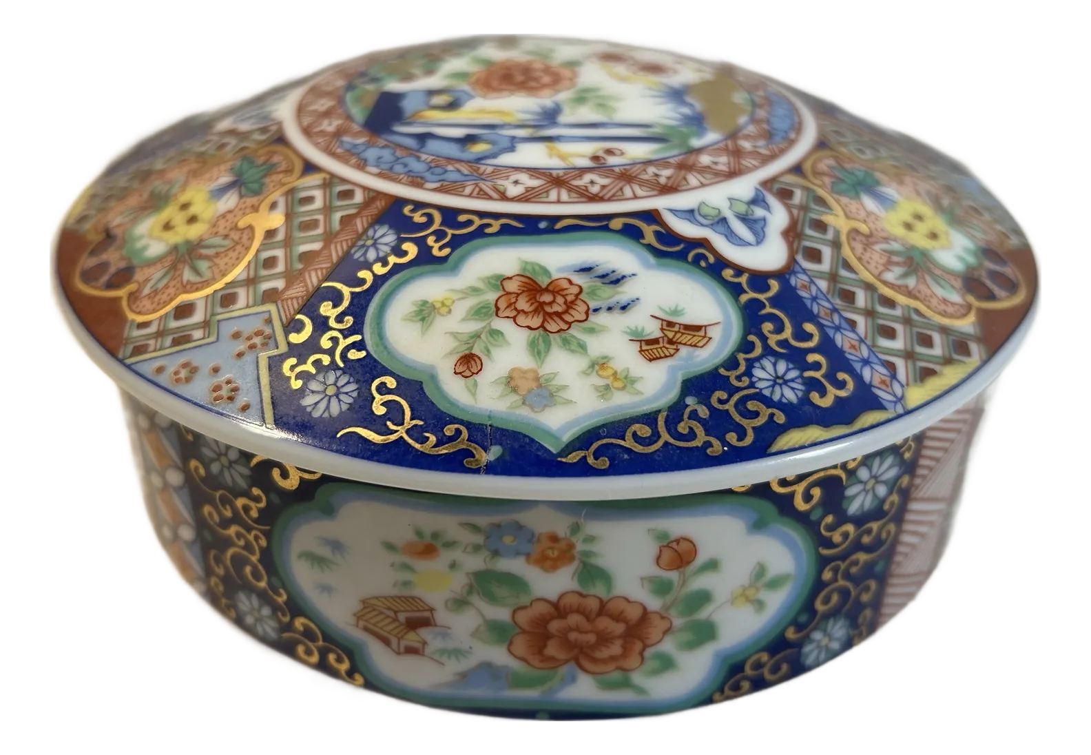 アンティーク　チャイナ　ローズメダリオン ２枚　Chinese Rose Vintage Rose Medallion Plate & Bowl Set: Hand-painted