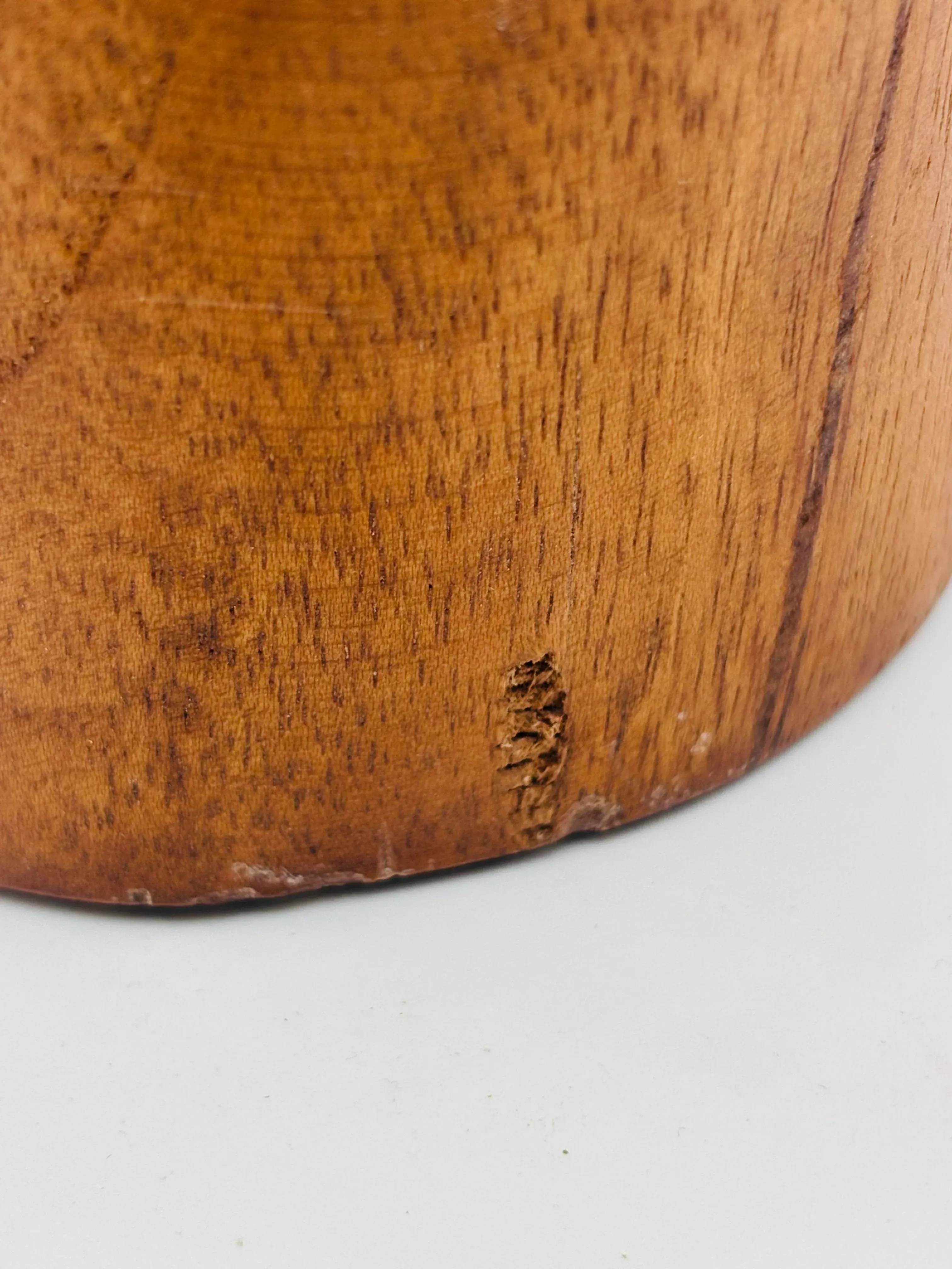 Vintage Mid Century Turned Teak Vase