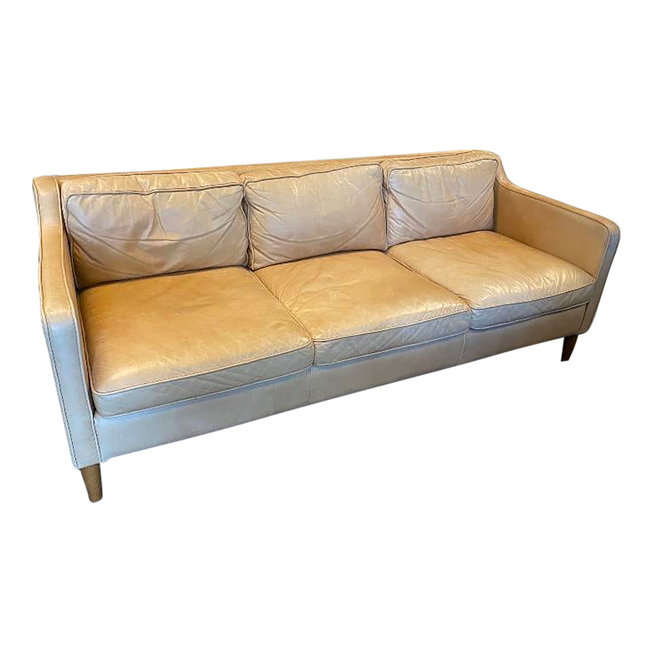 West Elm Hamilton Leather Sofa Chairish