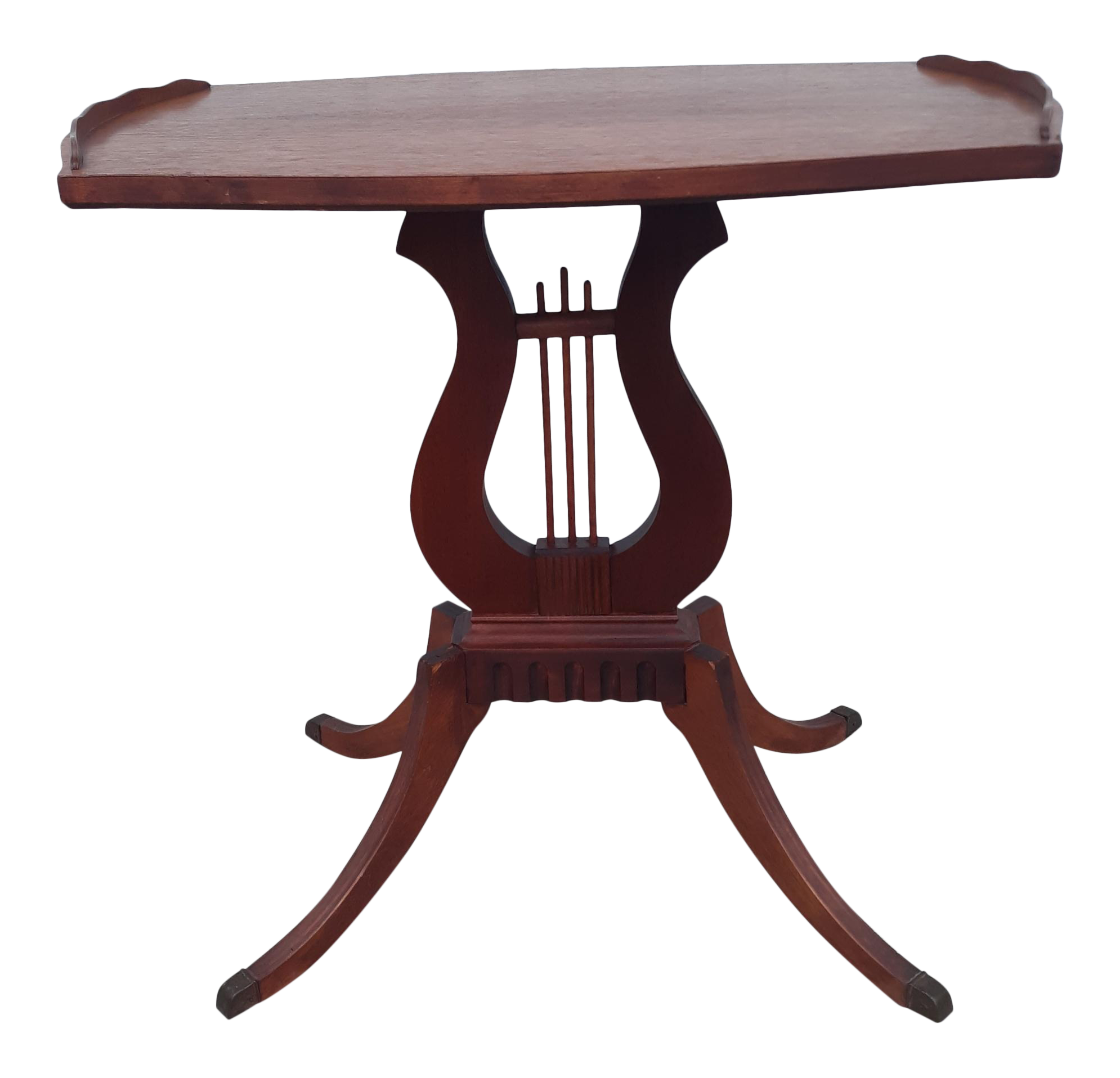 Antique Harp Lyre Table With Brass Claw Feet Chairish