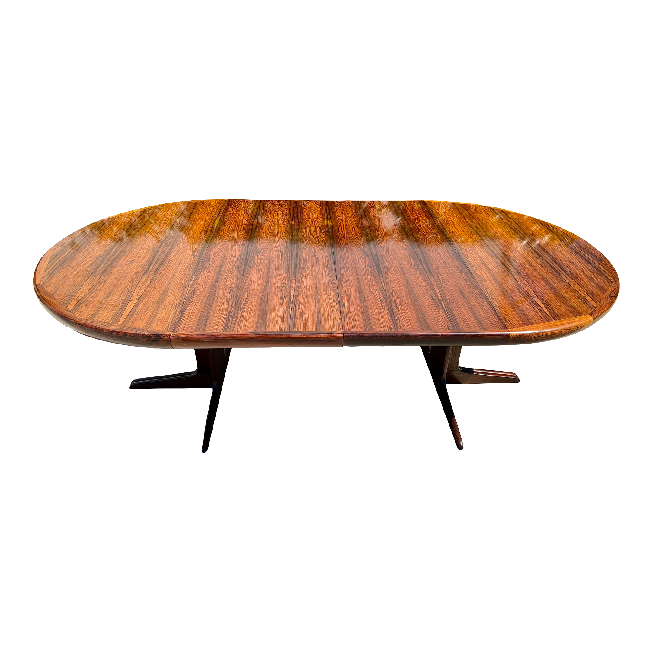 Mid century modern oval extendable dining table deals