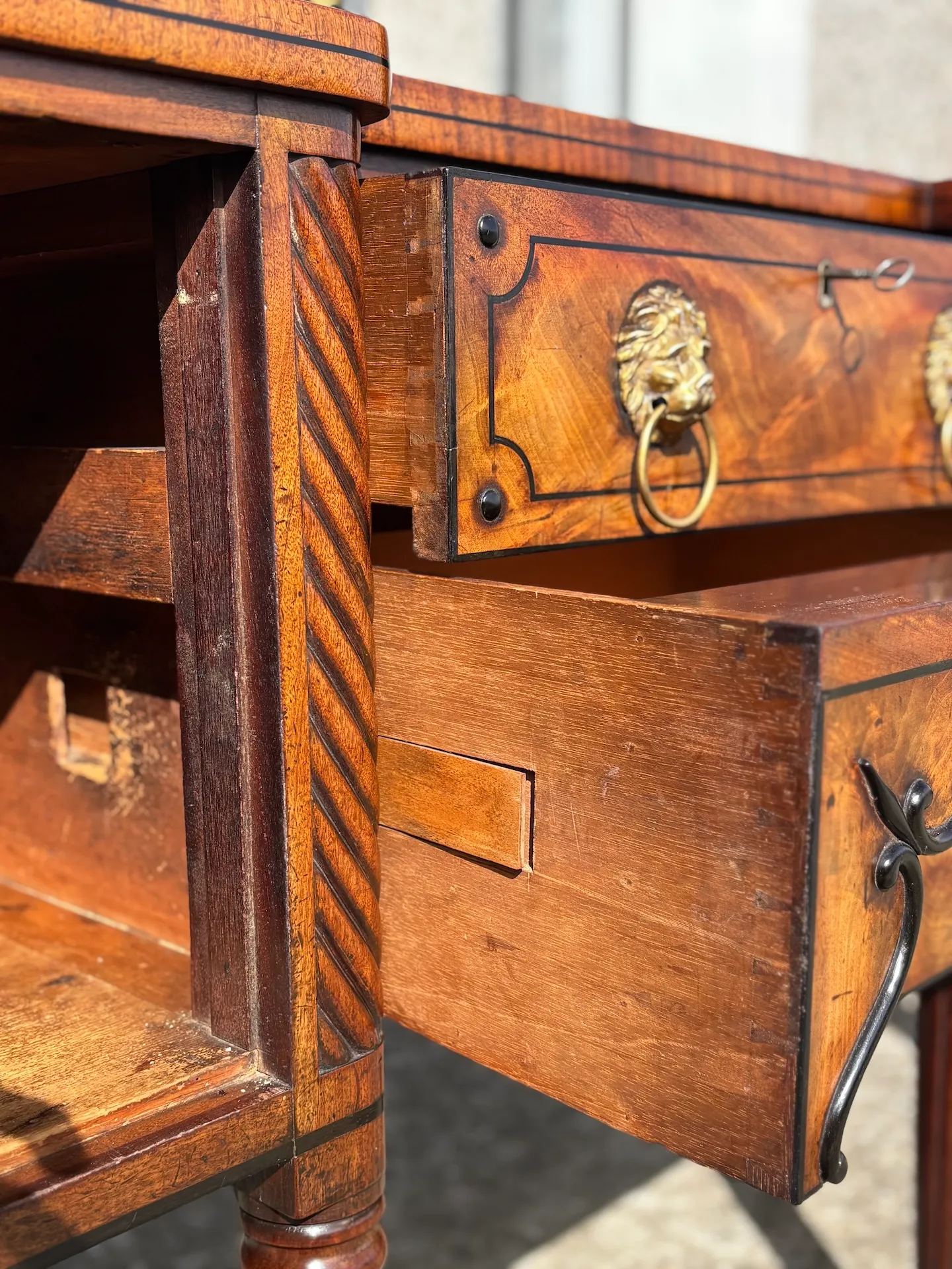 George Iv Mahogany Ebony Breakfront Sideboard, 1825