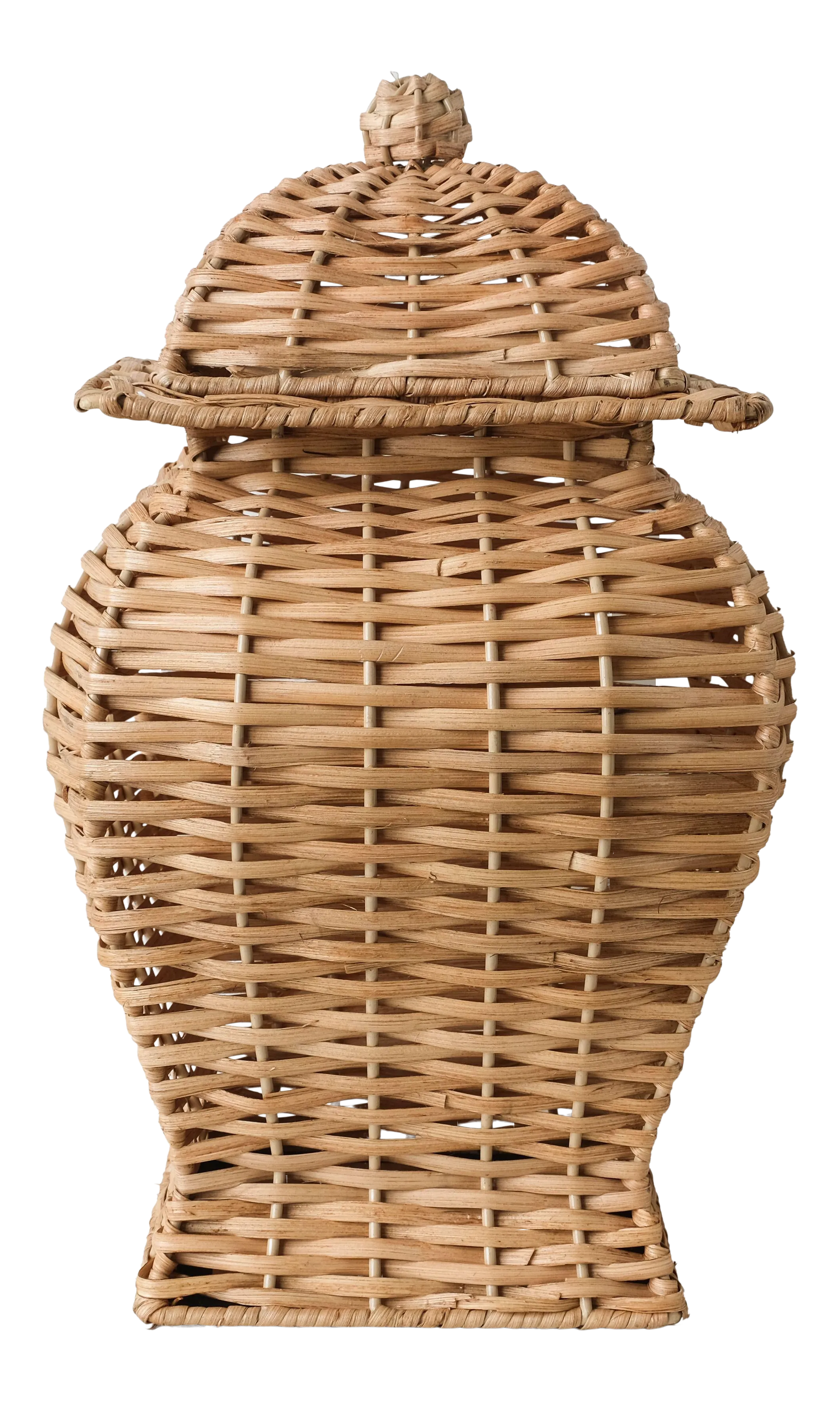 Square Wicker Ginger Jar, Small