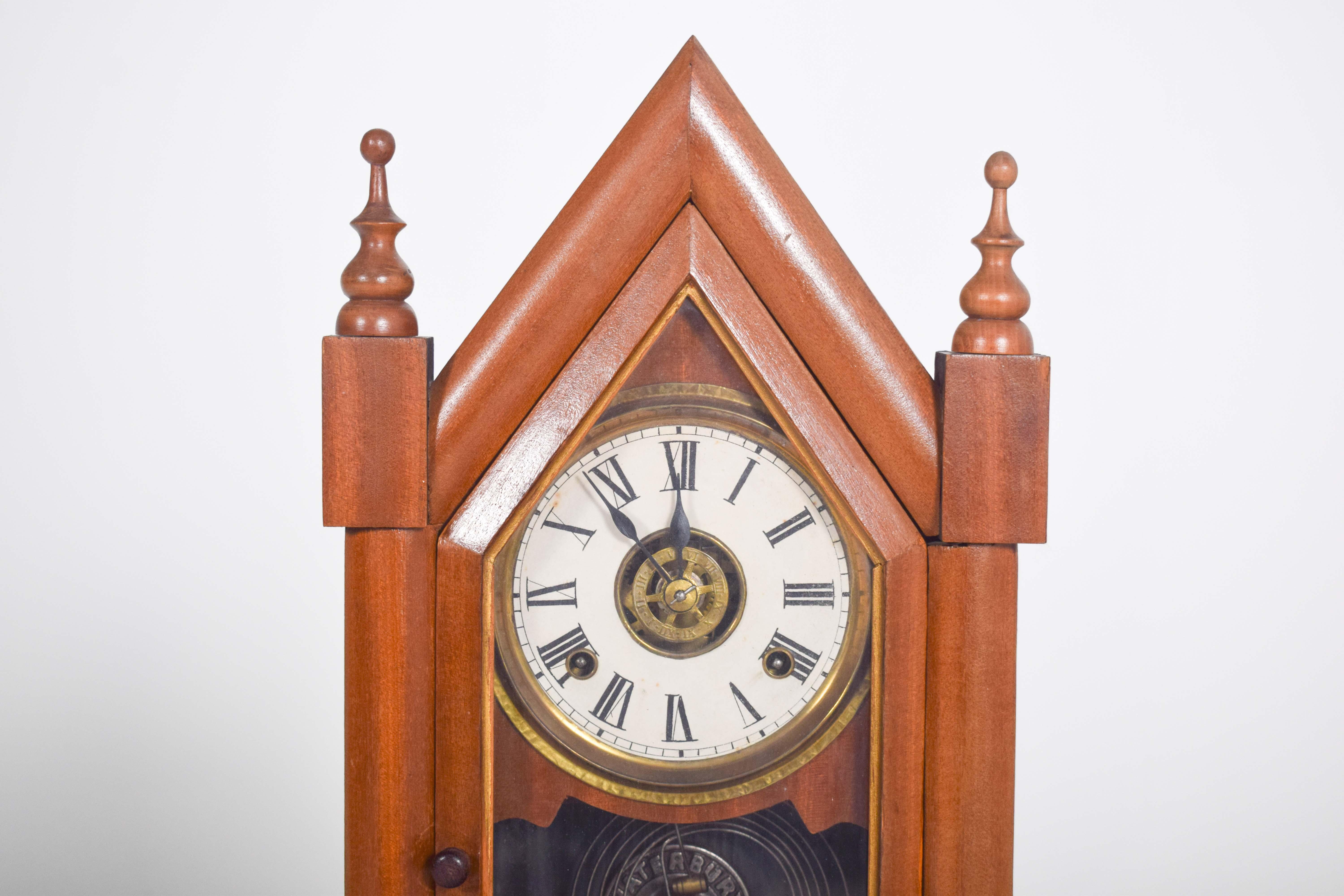 米国「ＷＡＴＥＲＢＵＲＹ」社１９００年代初頭のアンティークキャリッジクロック Chapel Clock from Waterbury Clock Co., Usa, 1890s | Chairish