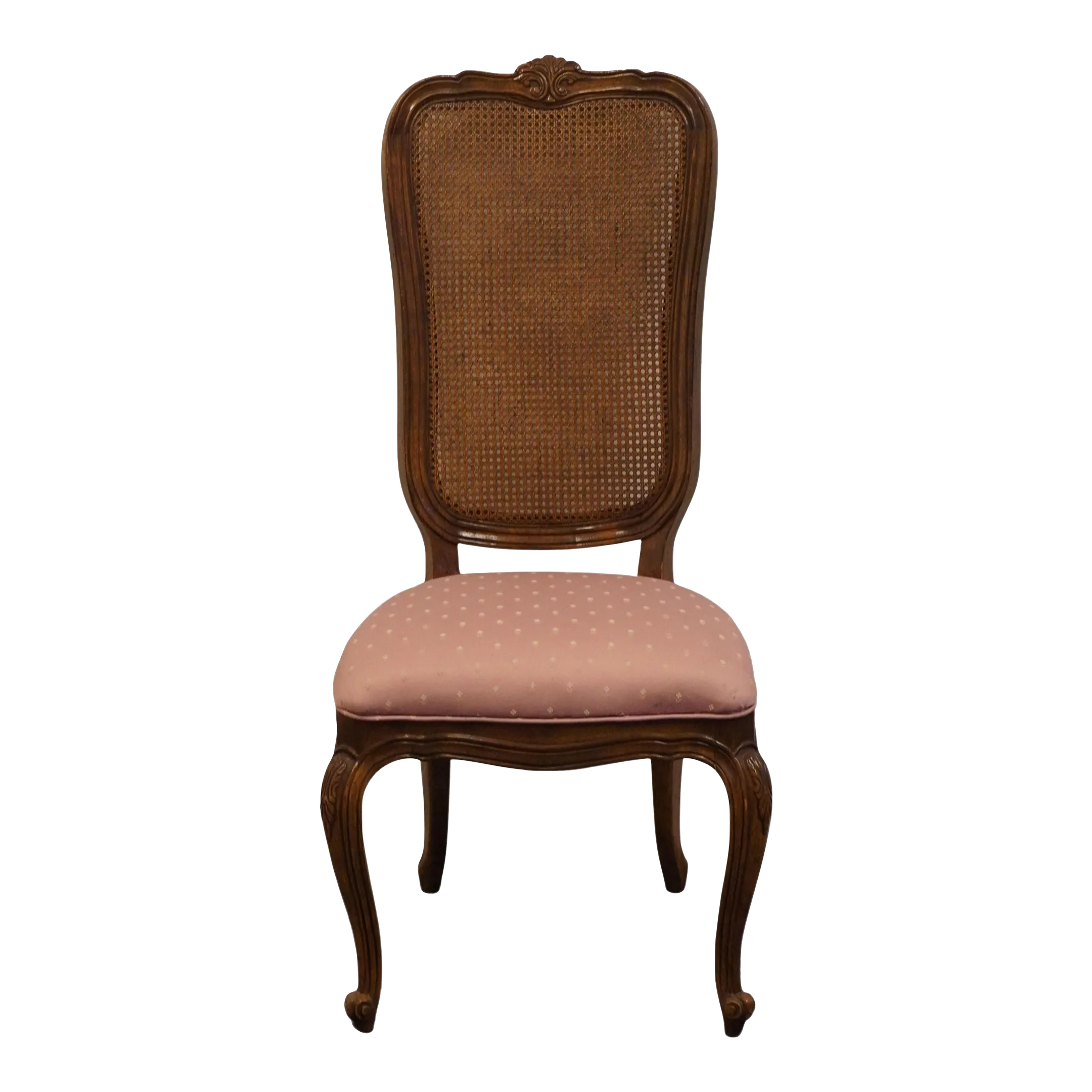 Drexel Heritage Solid Walnut French Provincial Cane Back Dining