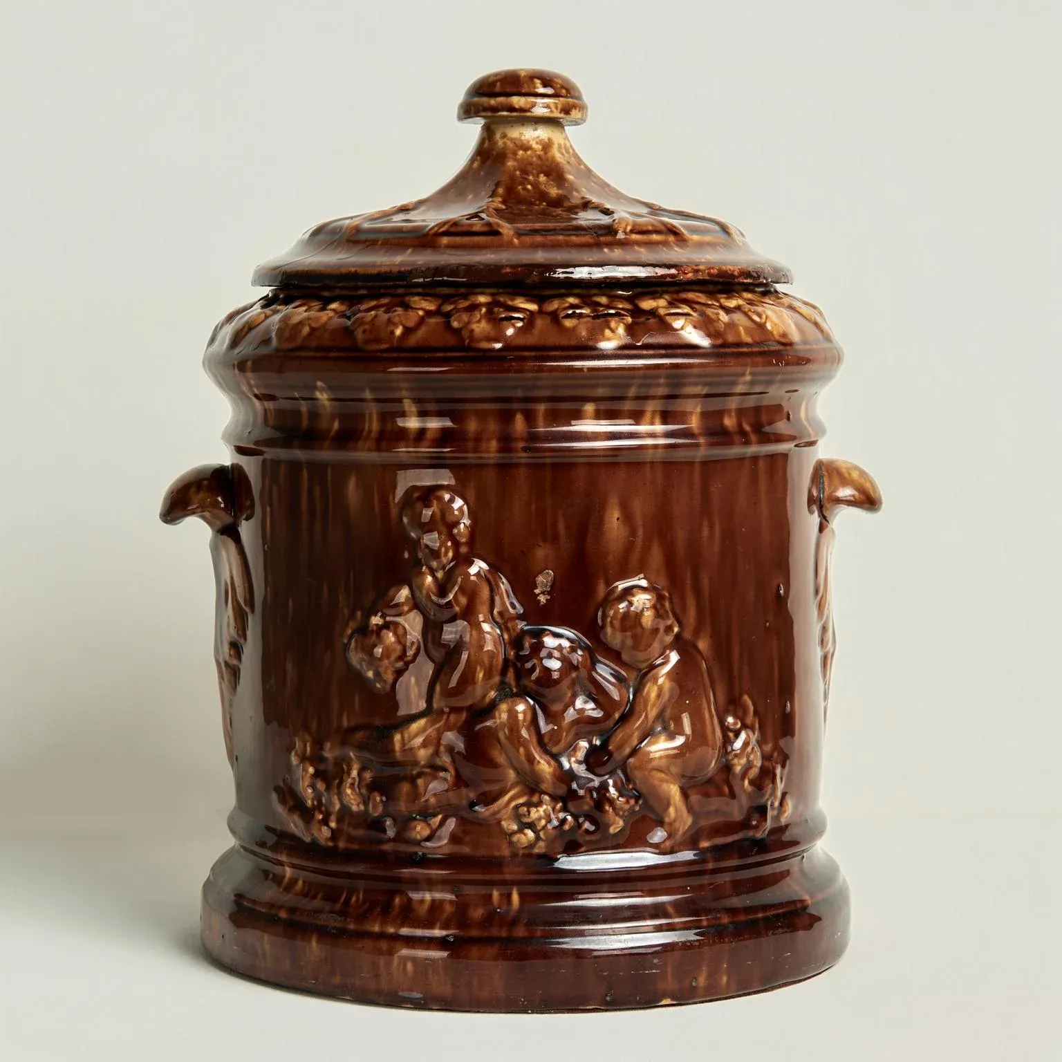 antique tobacco jars Rockingham Pottery Jar Take a look at our coordinaitng pieces for the complete set! Antique Tobacco Jar, Majolica -