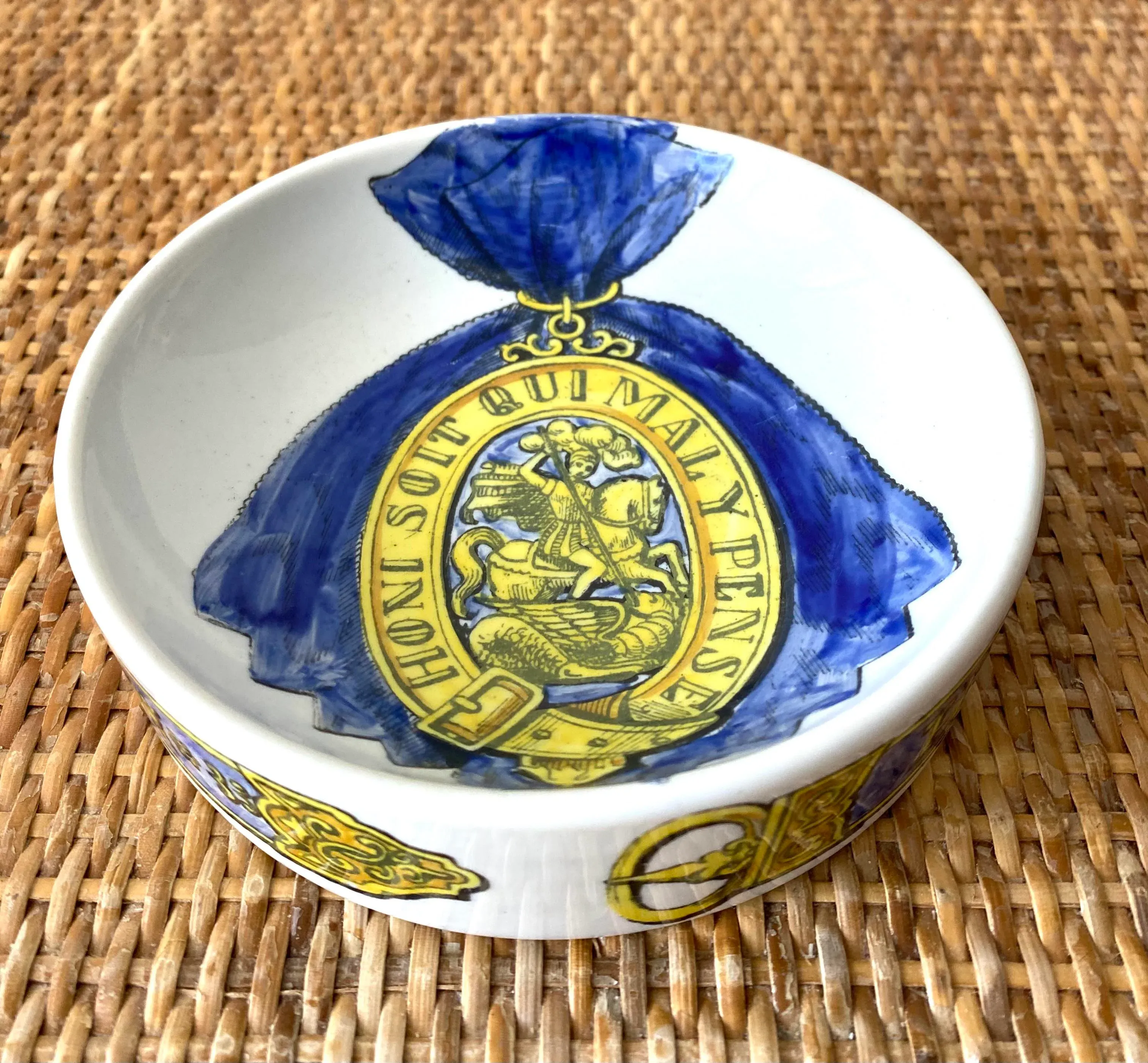 Mid 20th Century Fornasetti “Order of the Garter” Catchall | Chairish