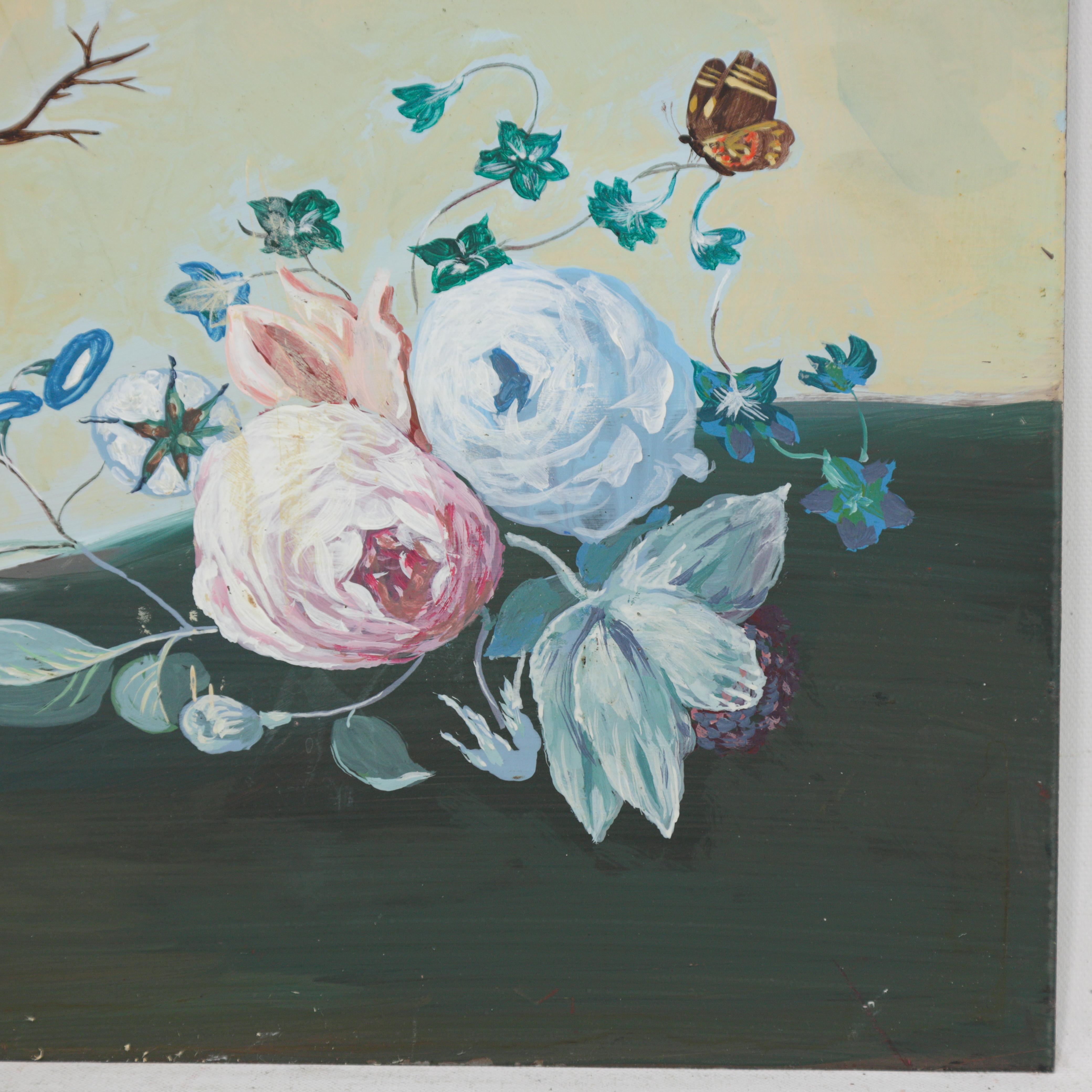 Lot - Enamel hand painted metal card case, two curved panels in gold tone  frame, classical orchard scenes with gold background, one with man digging  while lady sits and eats fruit, other, image size:4160x4160