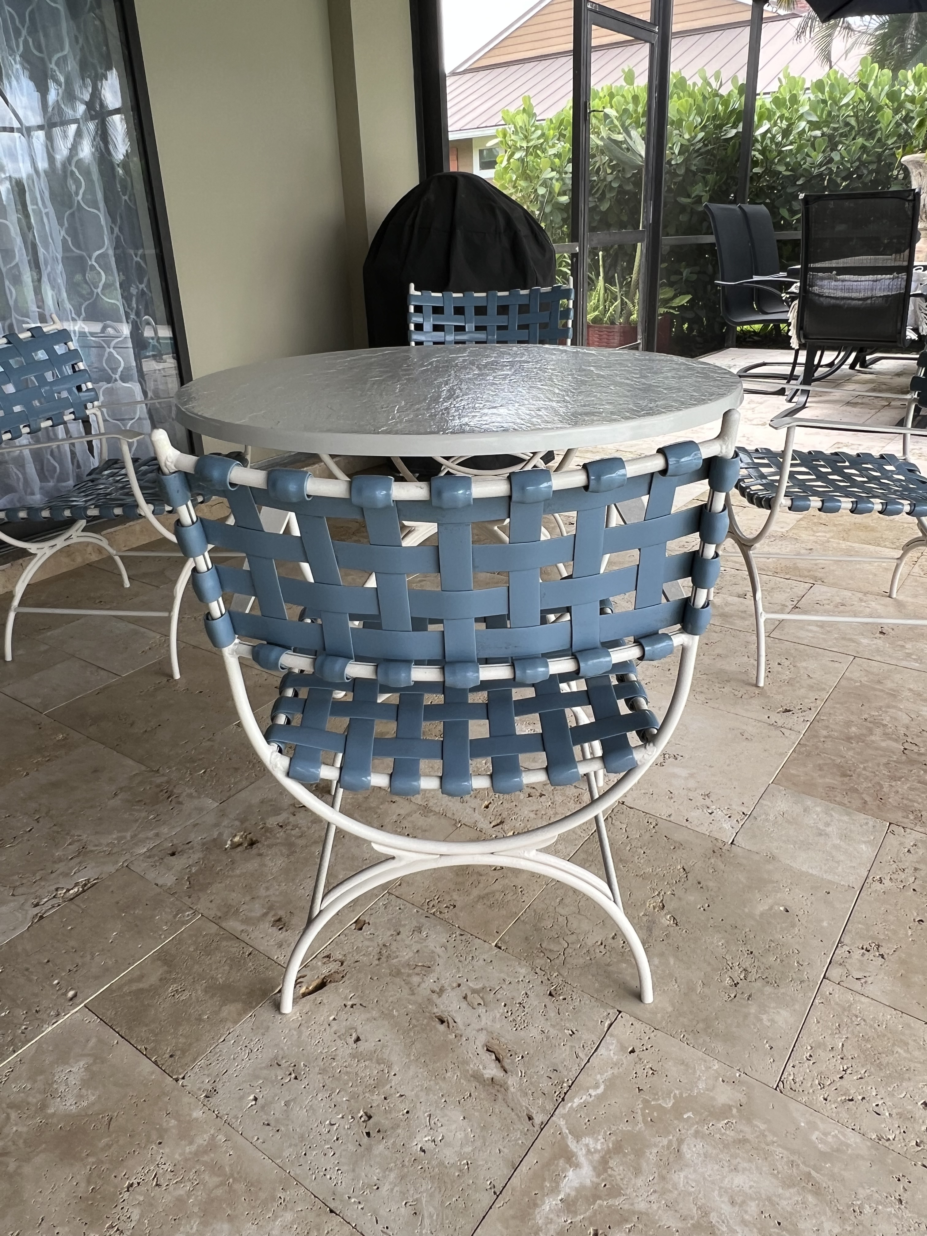 1970s Brown Jordan Style Outdoor Dining Table Chairs Chairish