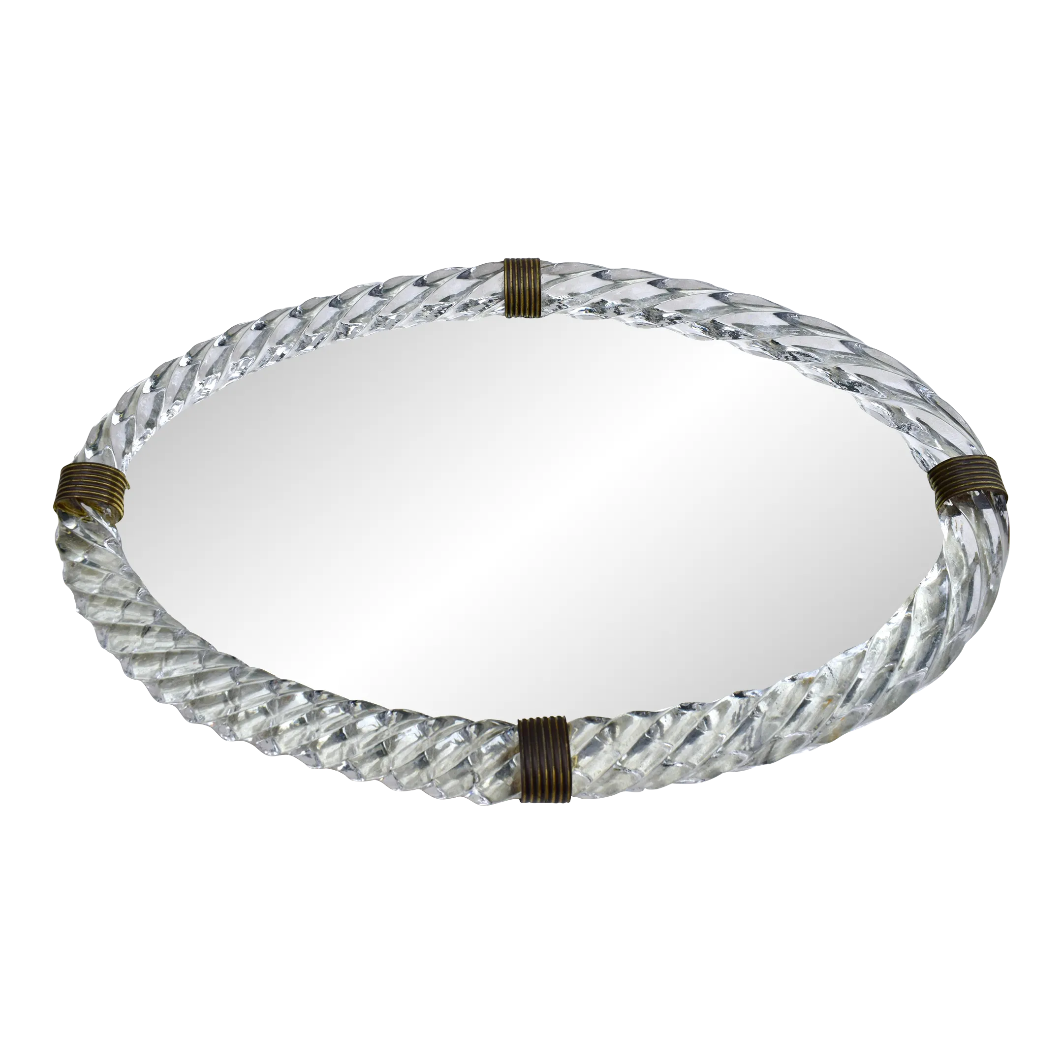 Murano Glass Rope Mirrored Tray by Venini | Chairish