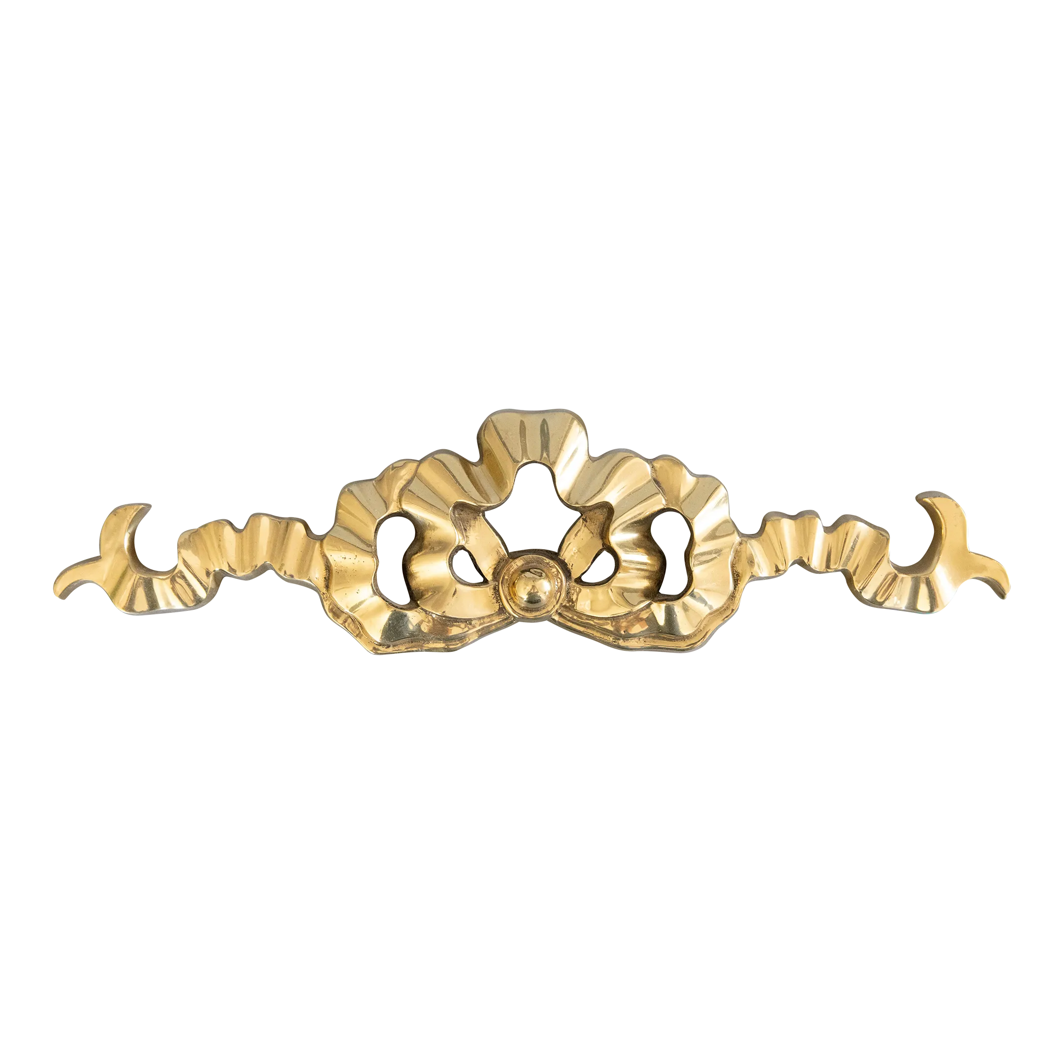 Vintage French Brass Bow & Ribbon Wall Ornament Swag Garland Chairish