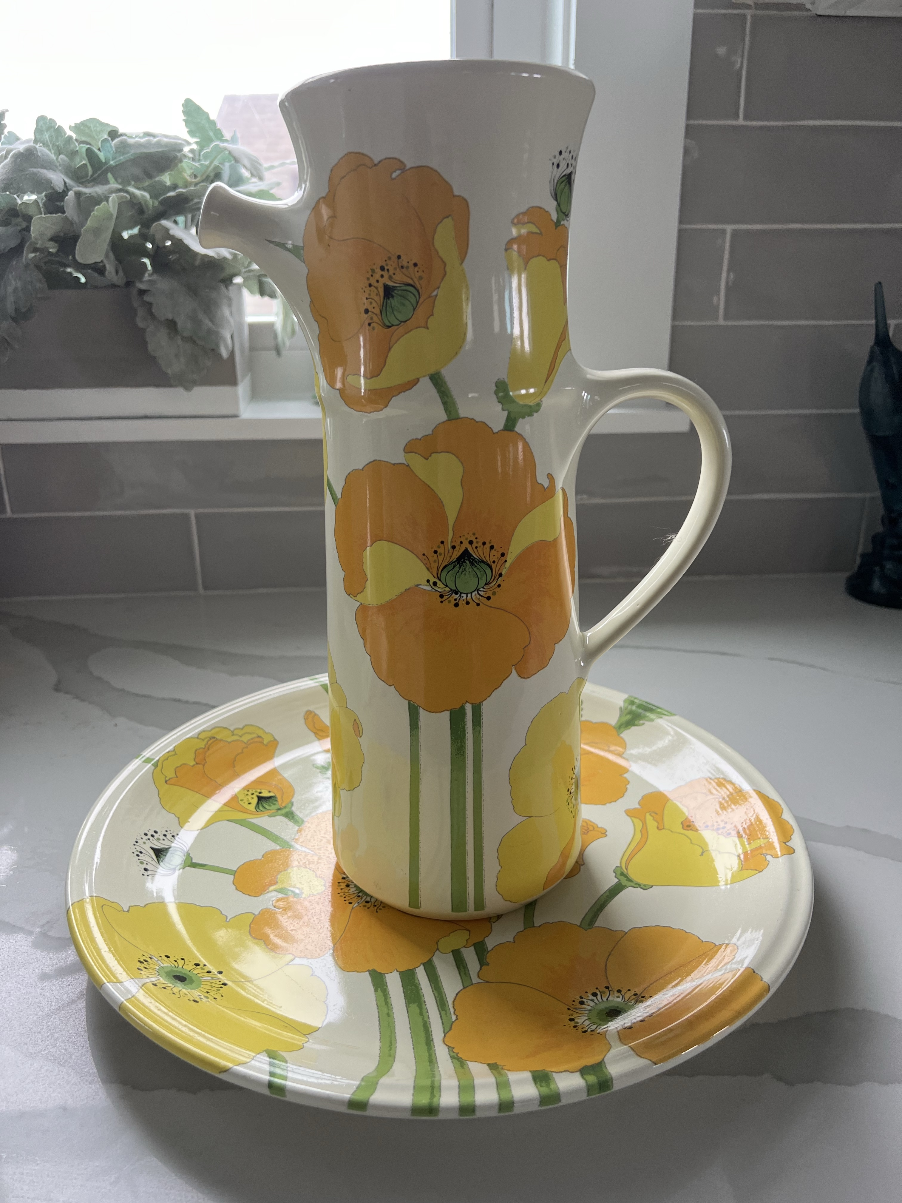 Mid Century 13” Platter by Metlox Poppytrail Wild Poppy | Chairish