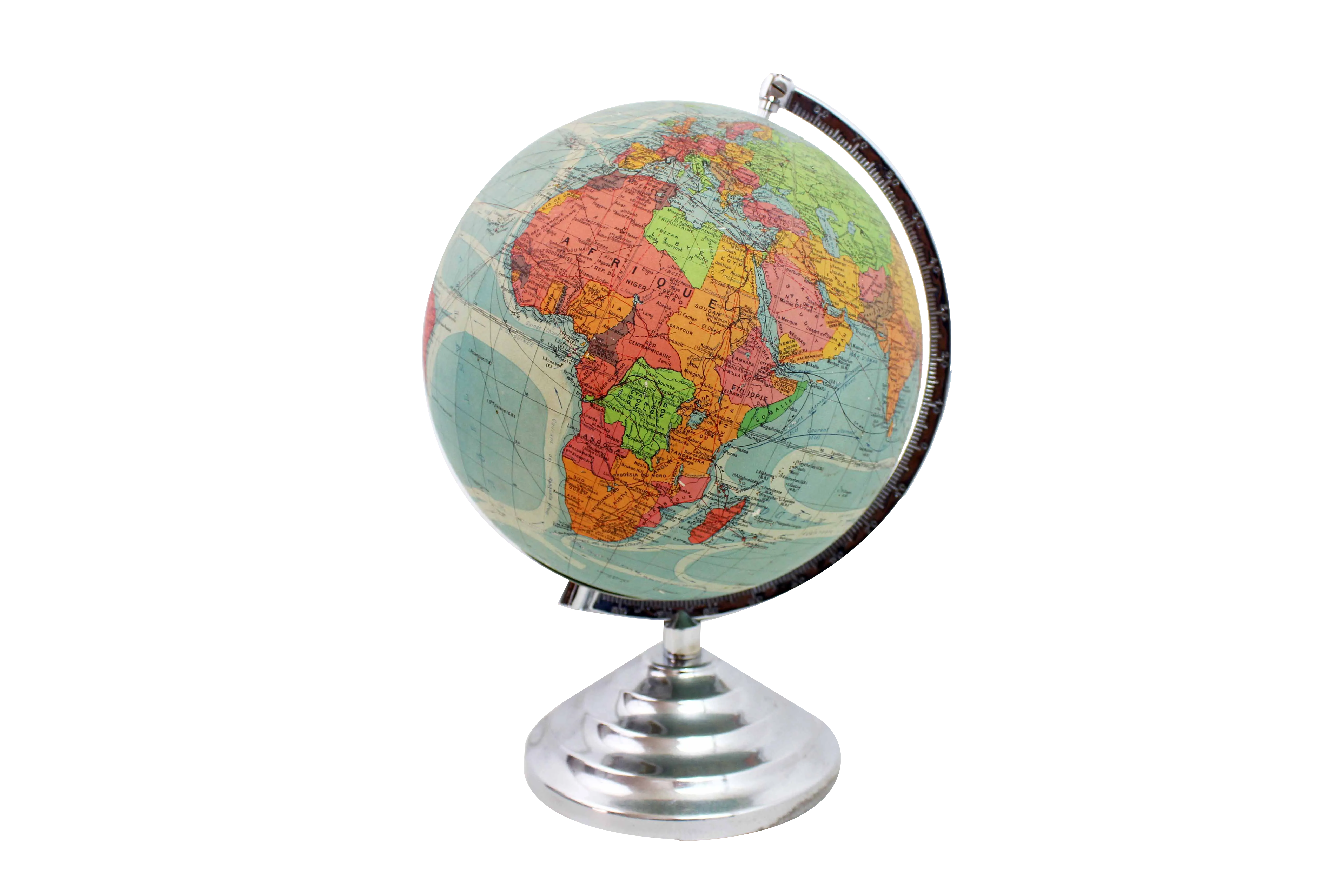 Mid-Century Glass Illuminated Globe from Perrina, France | Chairish