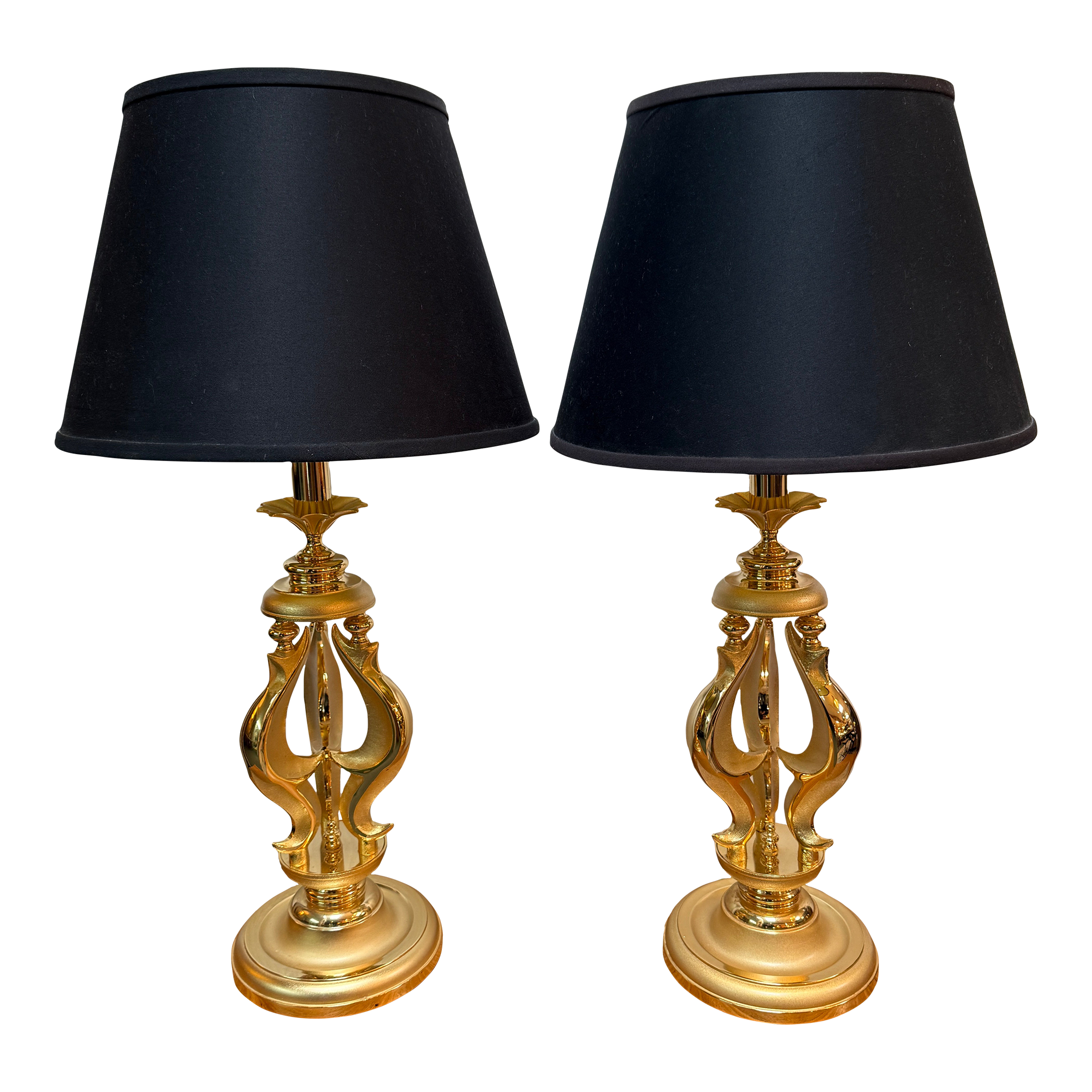 Regency Sculpted Table Lamps, Pair