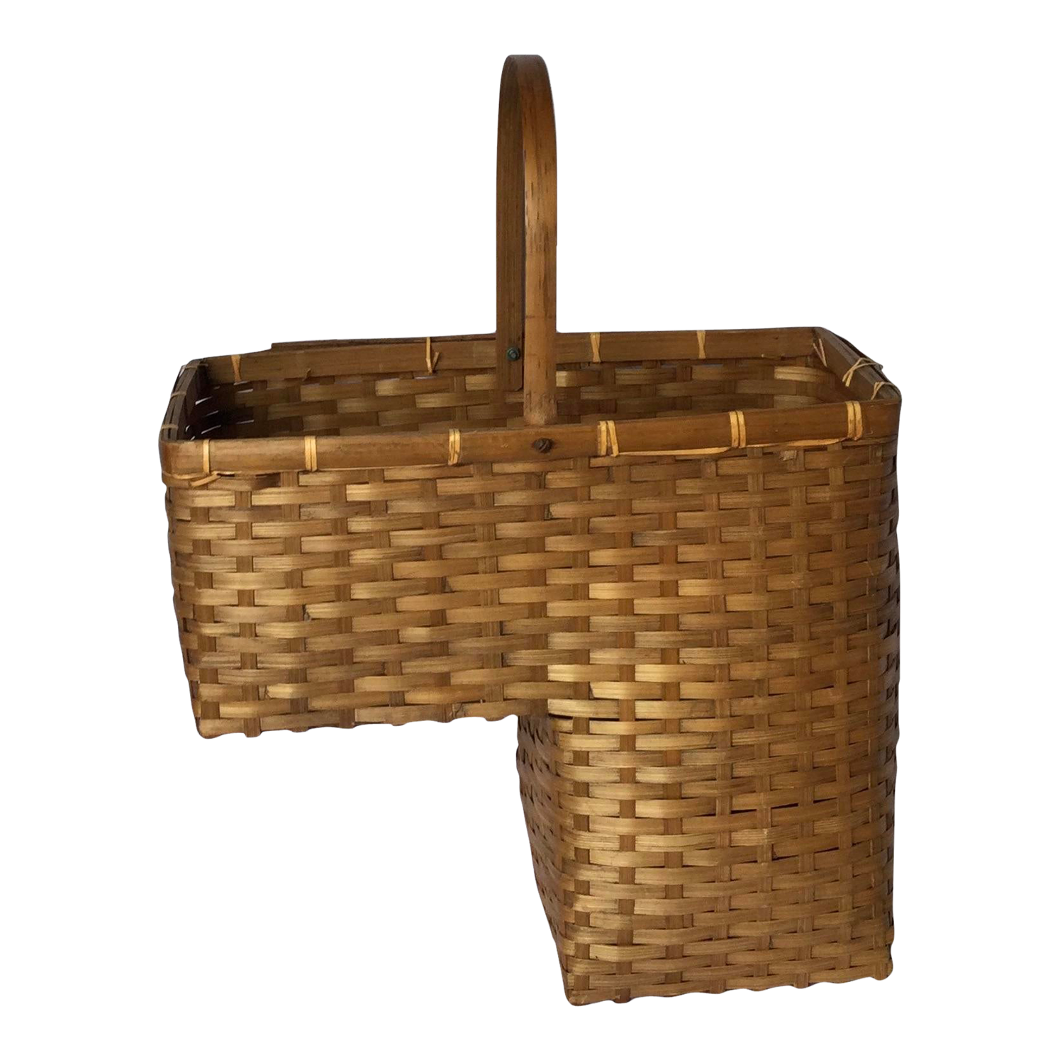 Mid 20th Century MidCentury Rattan Stair Basket Chairish