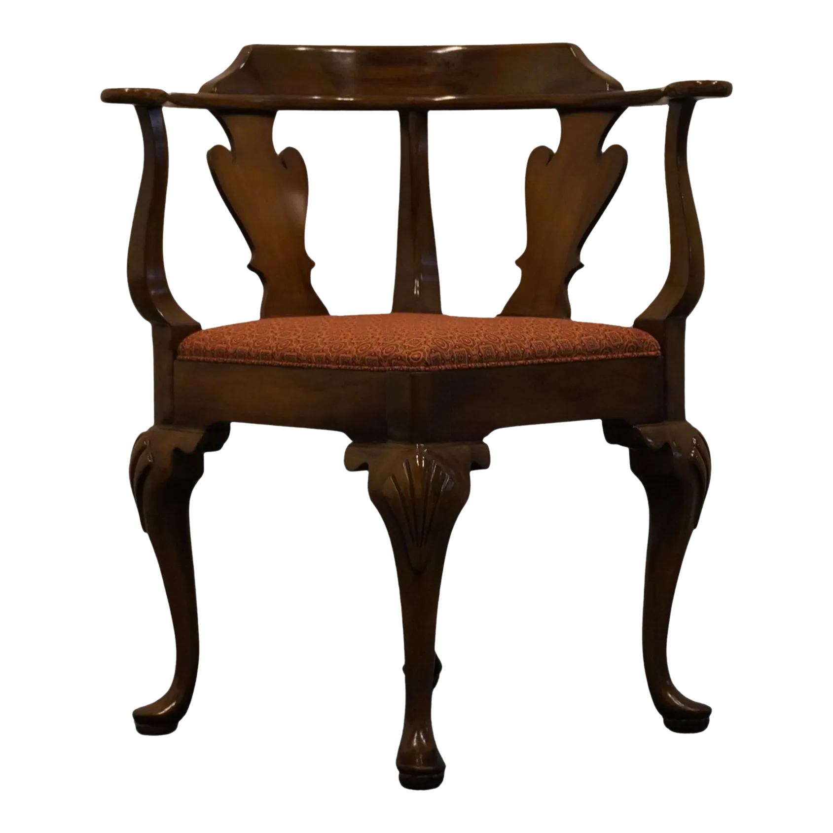 High End Vintage Solid Cherry Traditional Queen Anne Style Corner