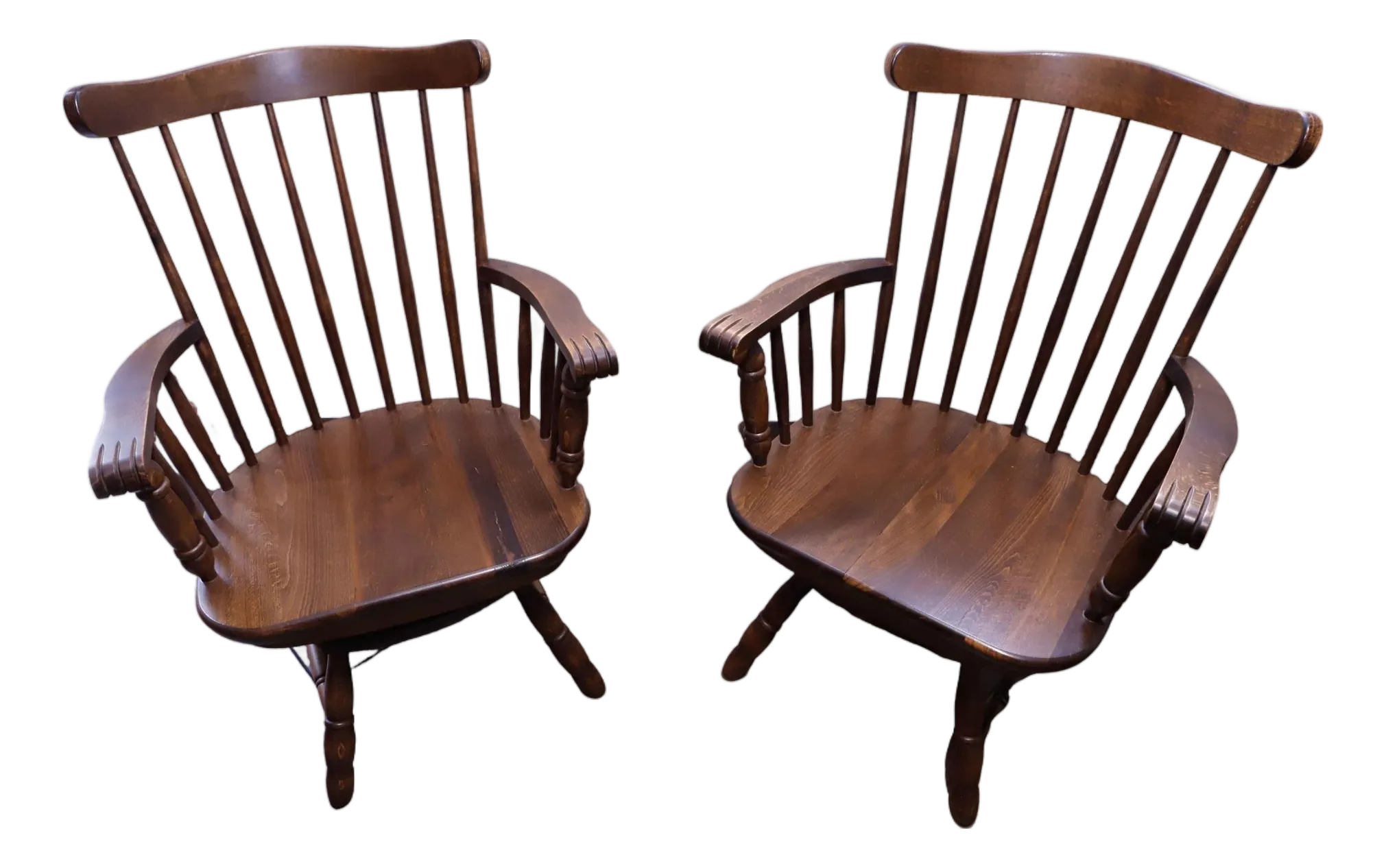 Set of Wooden Armchairs with Auto-Return Mechanism, 1960s, Set of 2