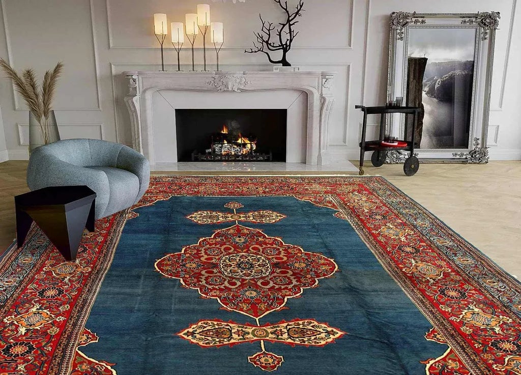 Pasargad DC Original Persian Mashad Antique Rug | Chairish