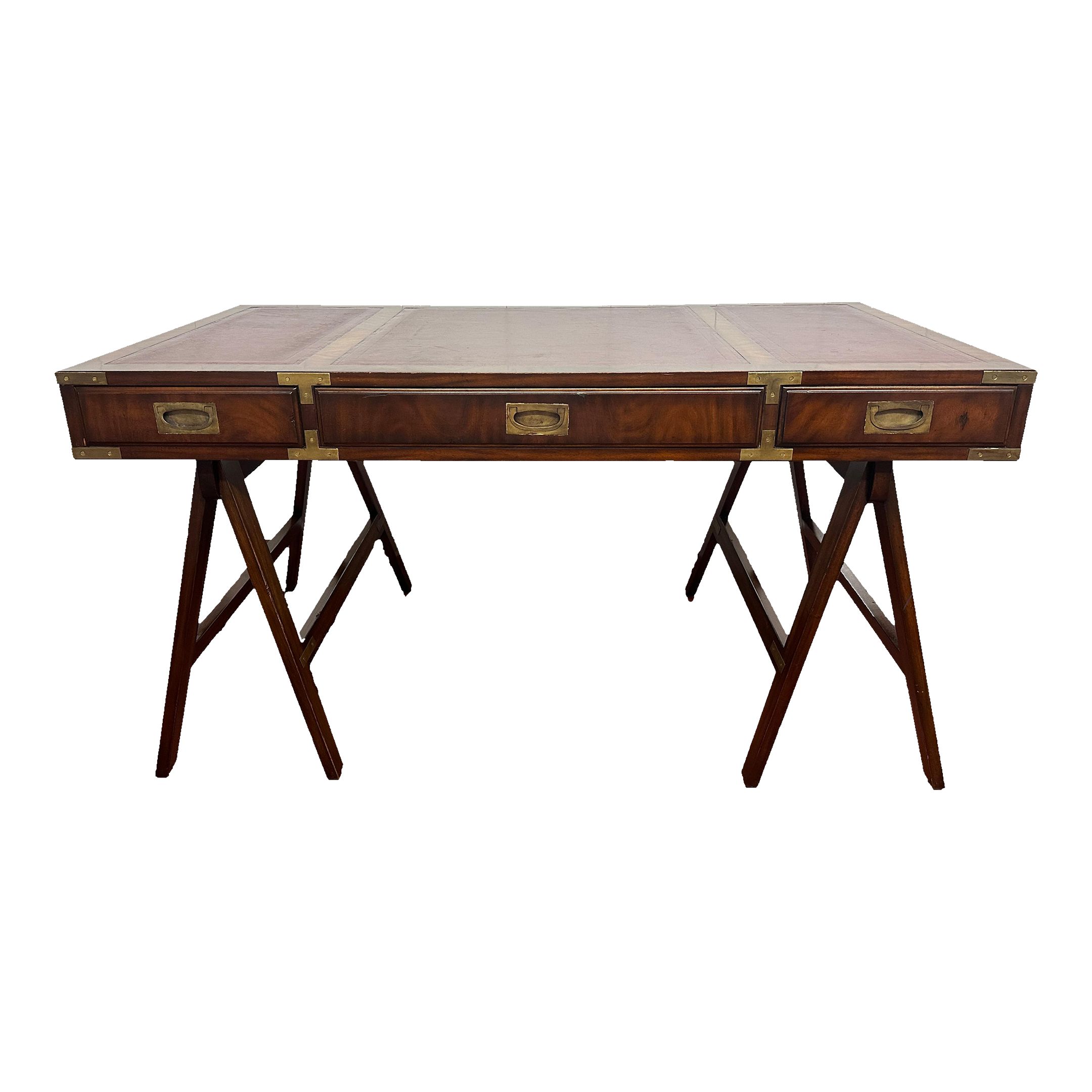 Late 20th Century Midcentury Campaign Style Partners Desk Chairish