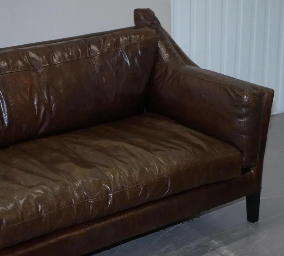 Vintage Brown Leather Sofa