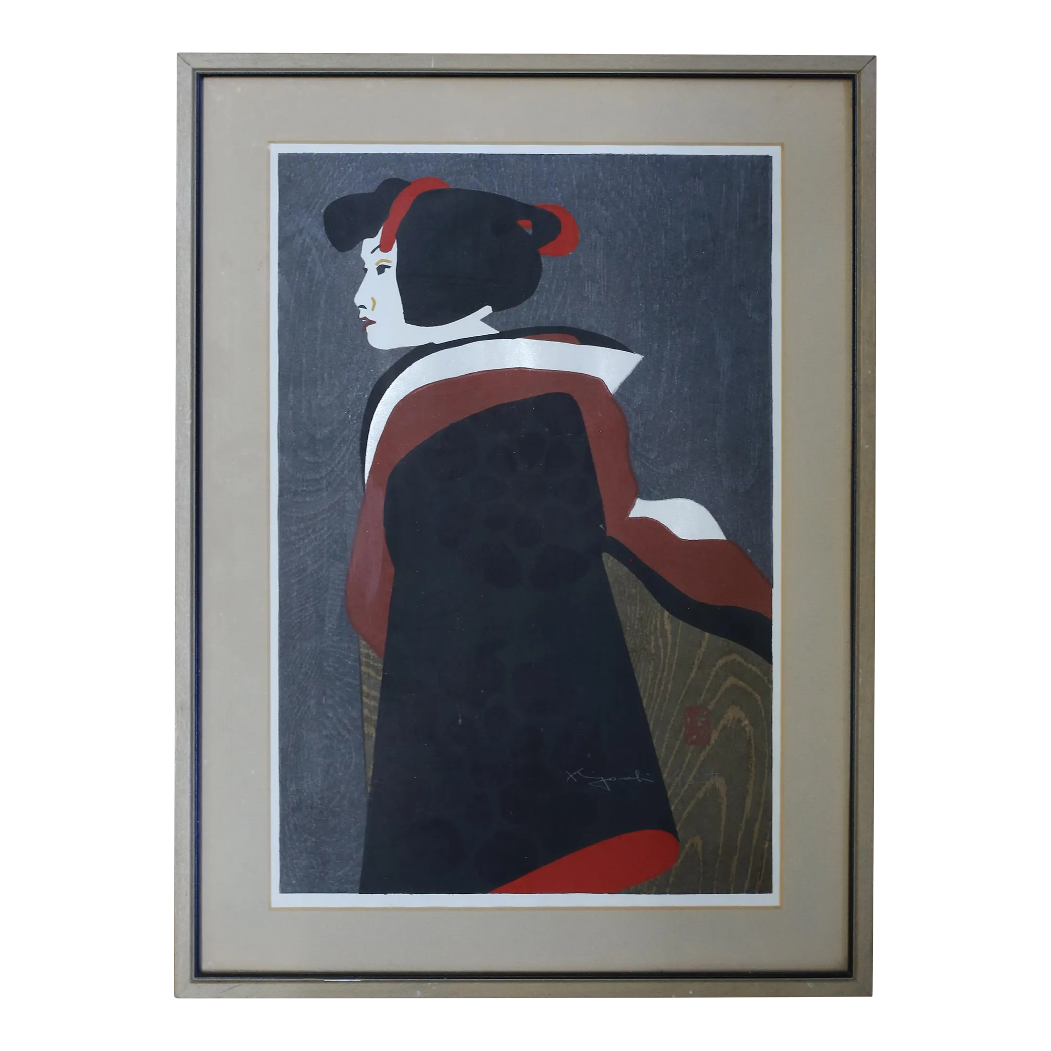 1950s Kiyoshi Saito Ukiyo-E Woodblock Signed Print Sosaku