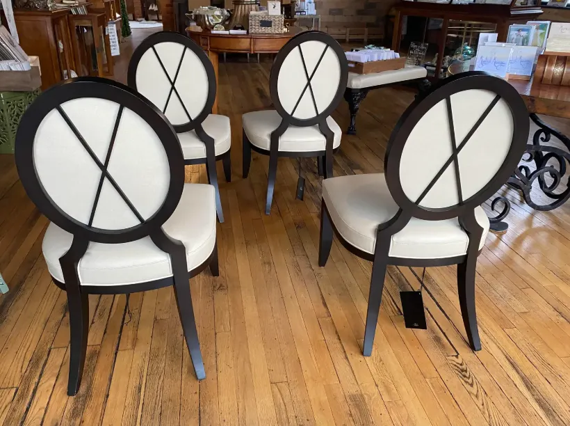 Barbara Barry for Baker Oval X-Back Dining Side Chairs