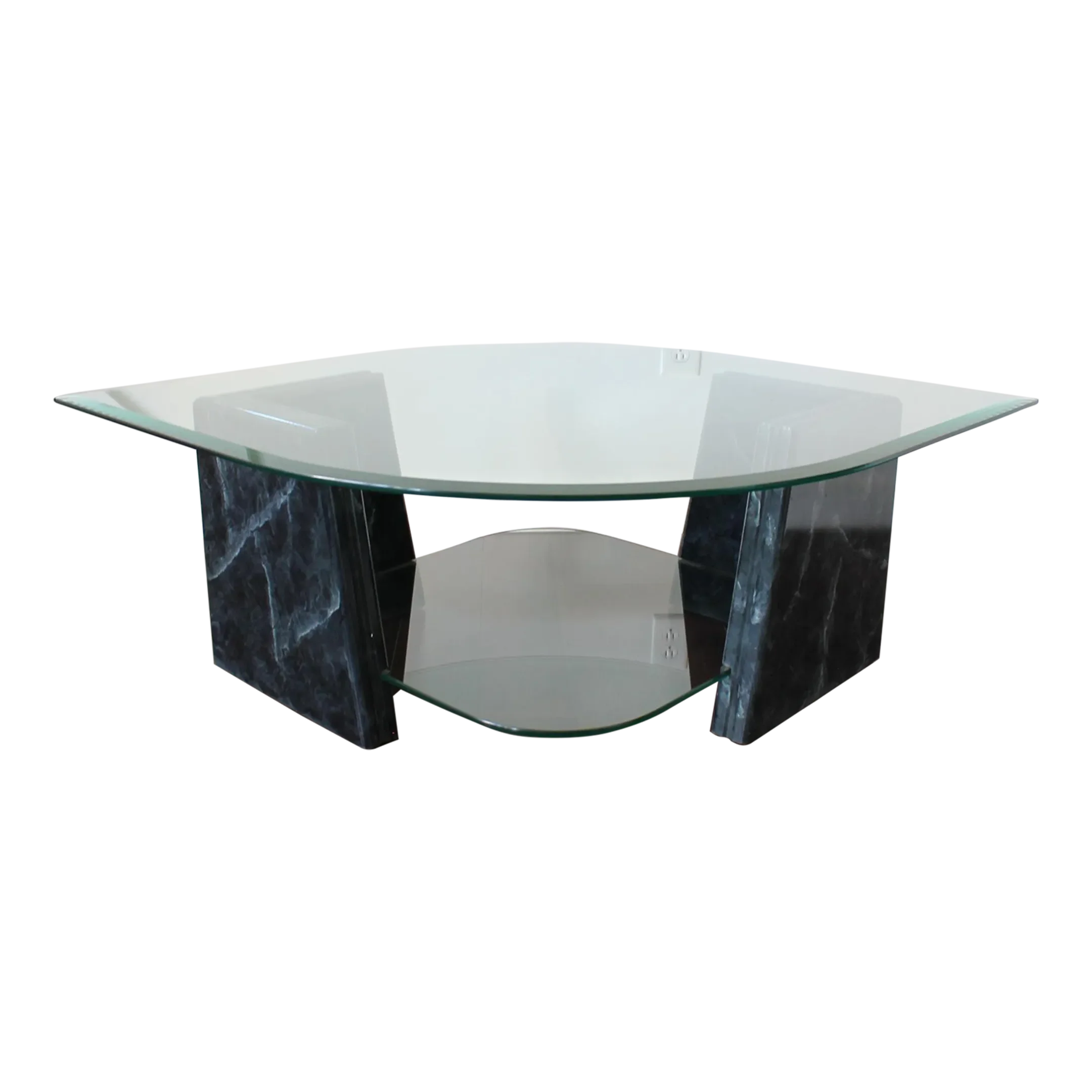 1980s Art Deco Faux Marble Coffee Table Chairish