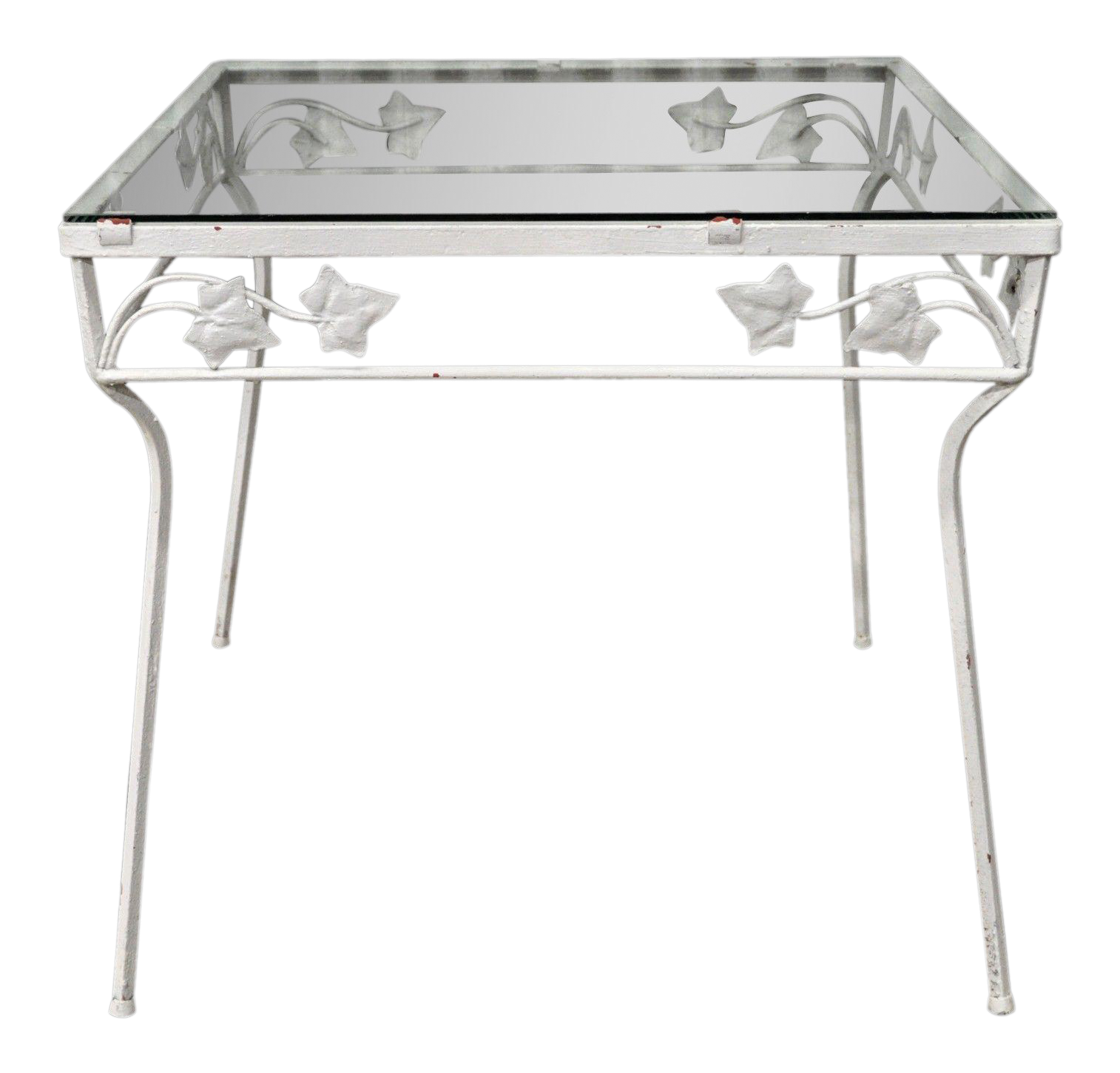 Vintage Wrought Iron Square Outdoor Patio Side Table Chairish