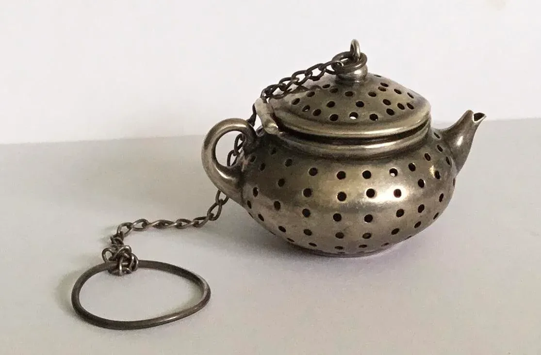 Antique Sterling Silver “ Teapot” Tea Strainer