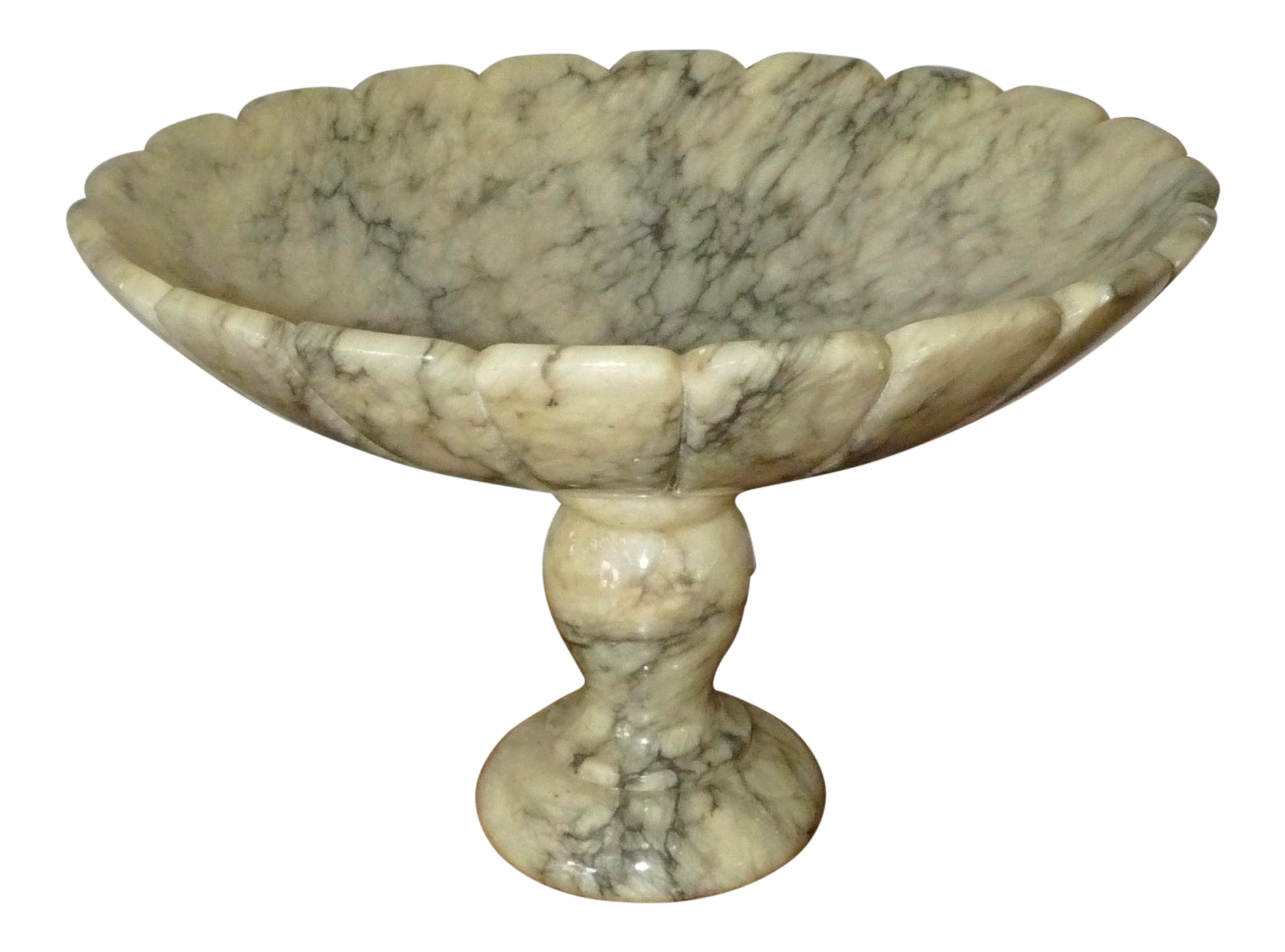 Vintage Italian Alabaster Carved Pedestal Bowl Chairish