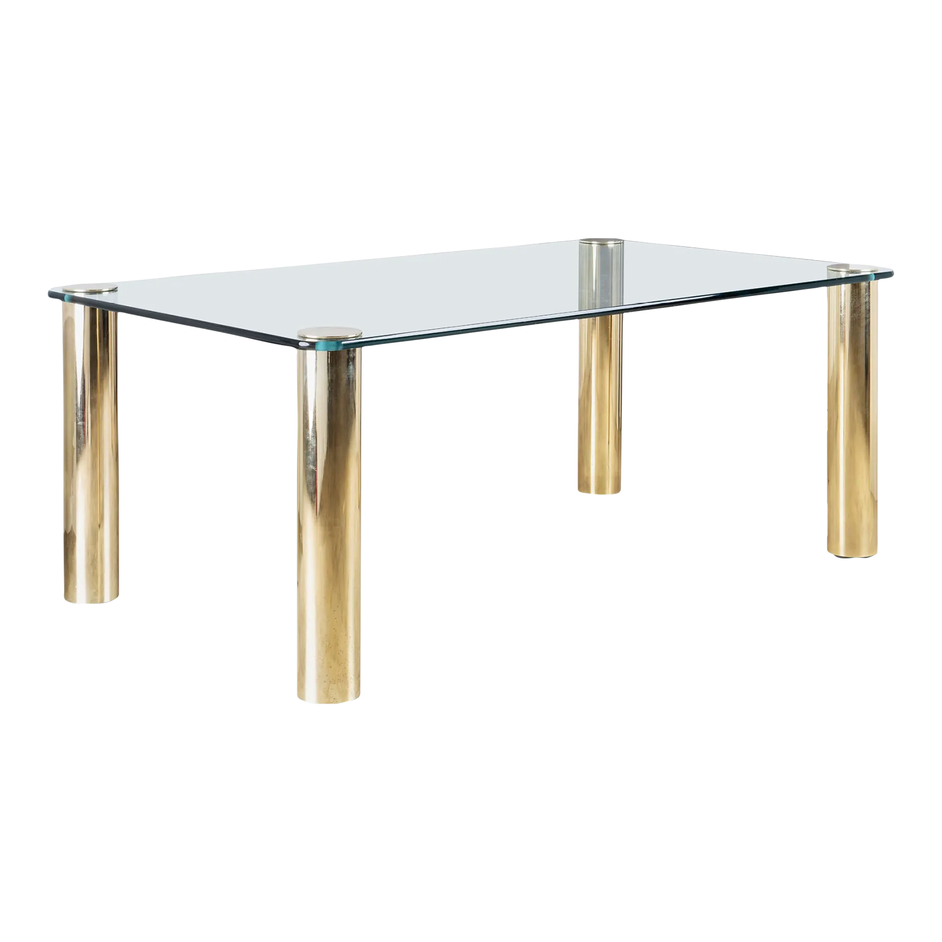 Pace Collection Brass & Glass Dining Table by Leon Rosen Chairish