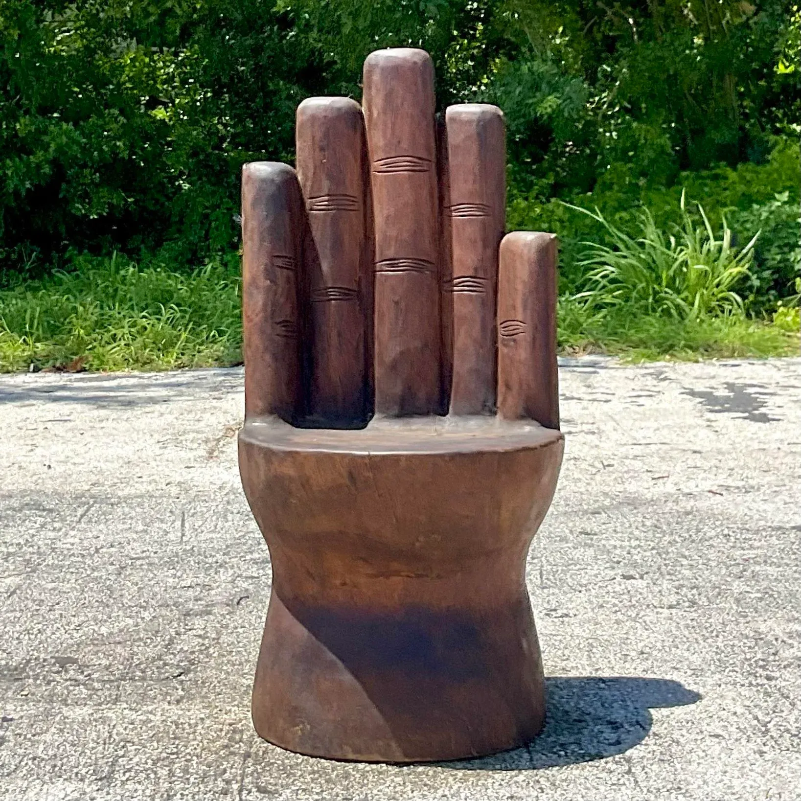 Vintage Boho Hand Carved Hand Chair Chairish